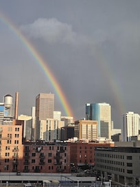 View of downtown from the hotel room.