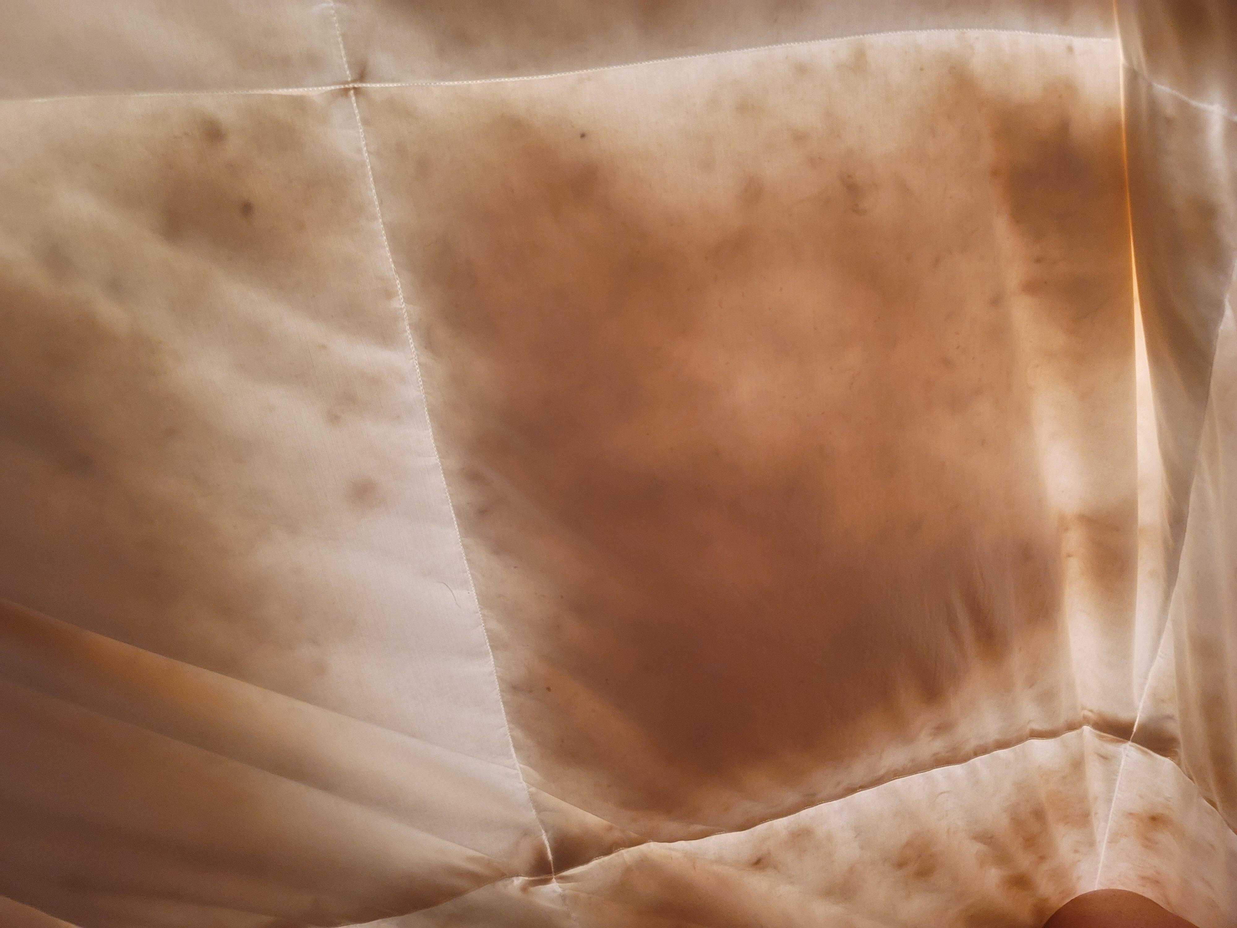 Bed comforter falling into pieces, old and nasty