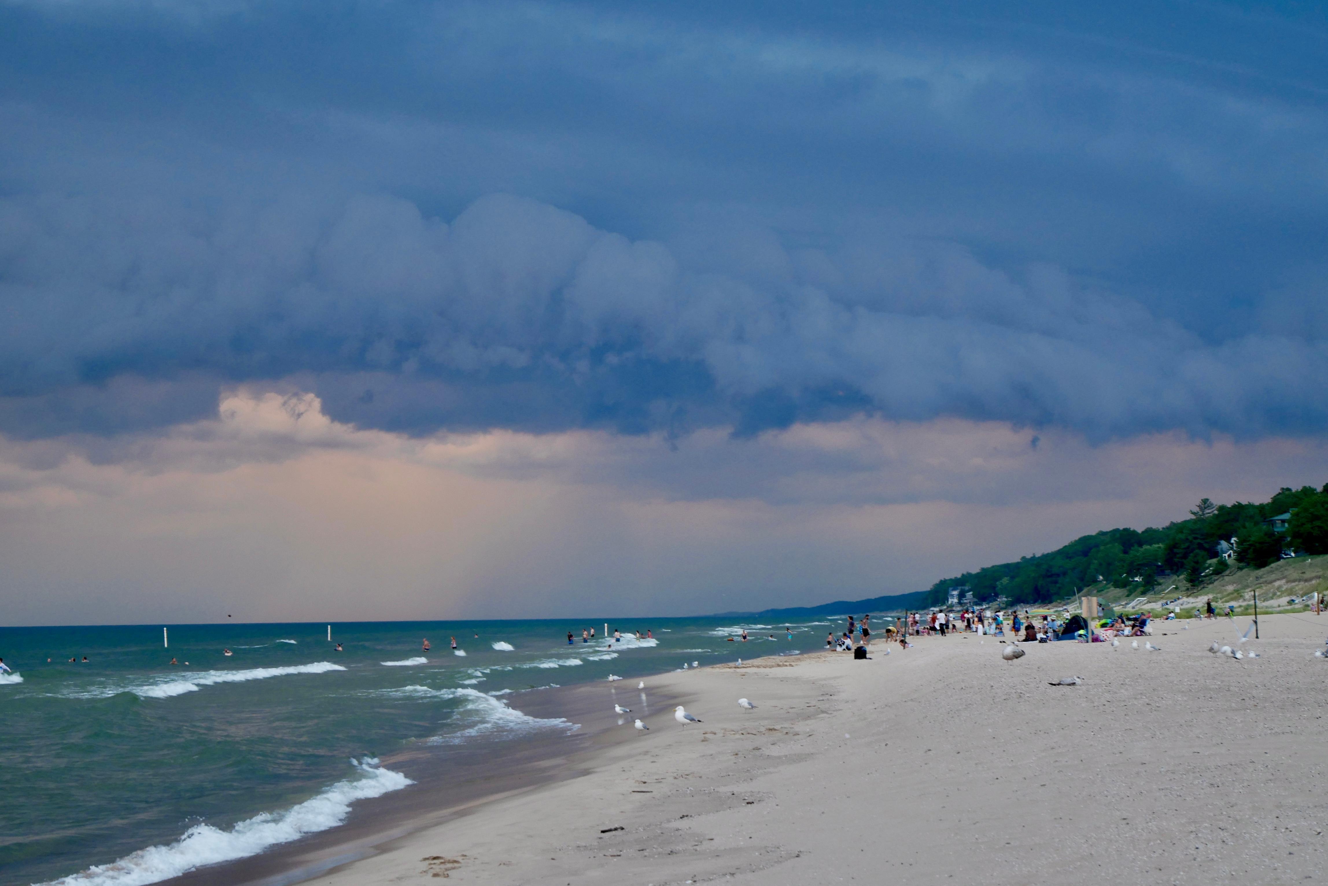 Great beach for playing and walking in both directions. 