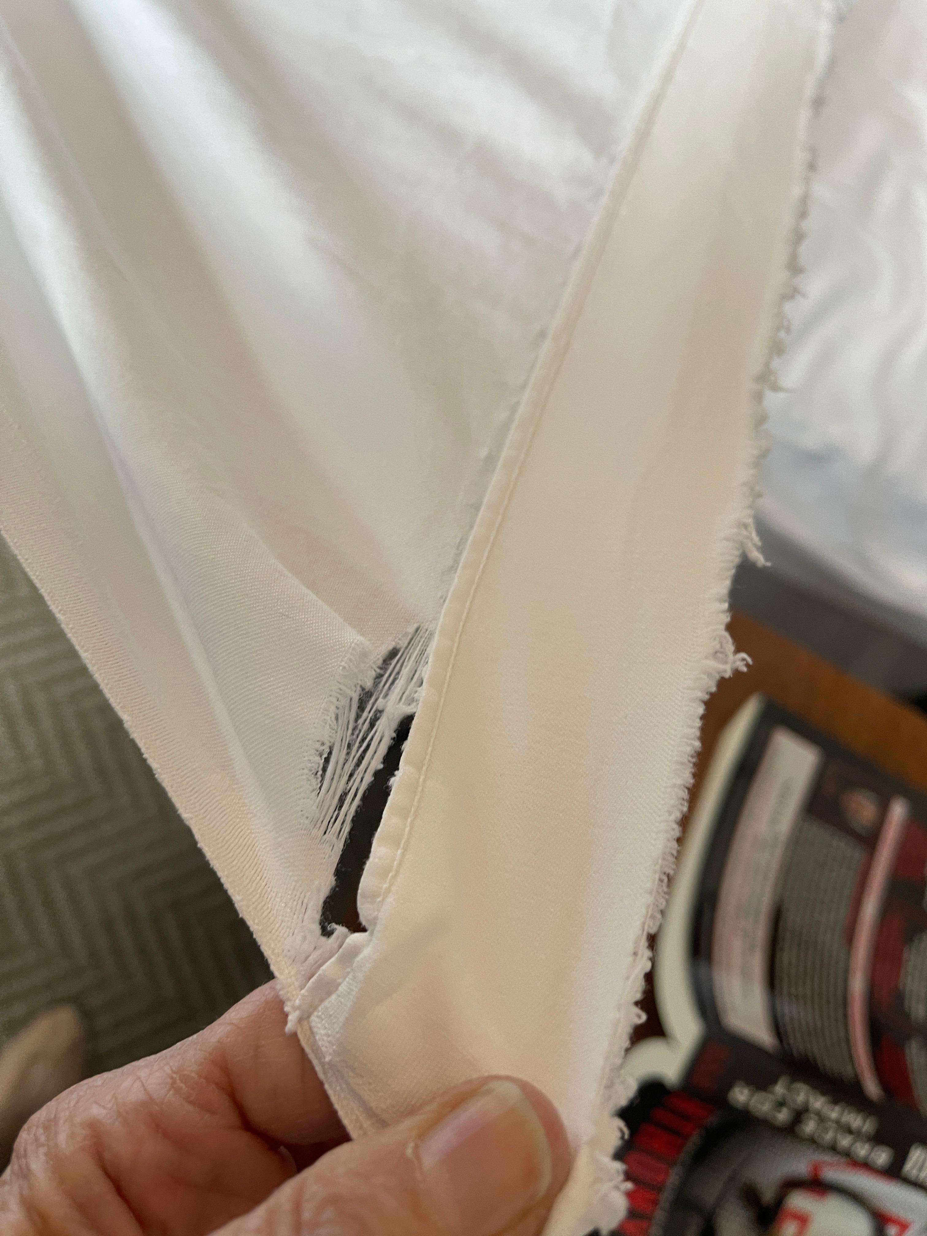 Sheets in the bed were rotted and tore when touched