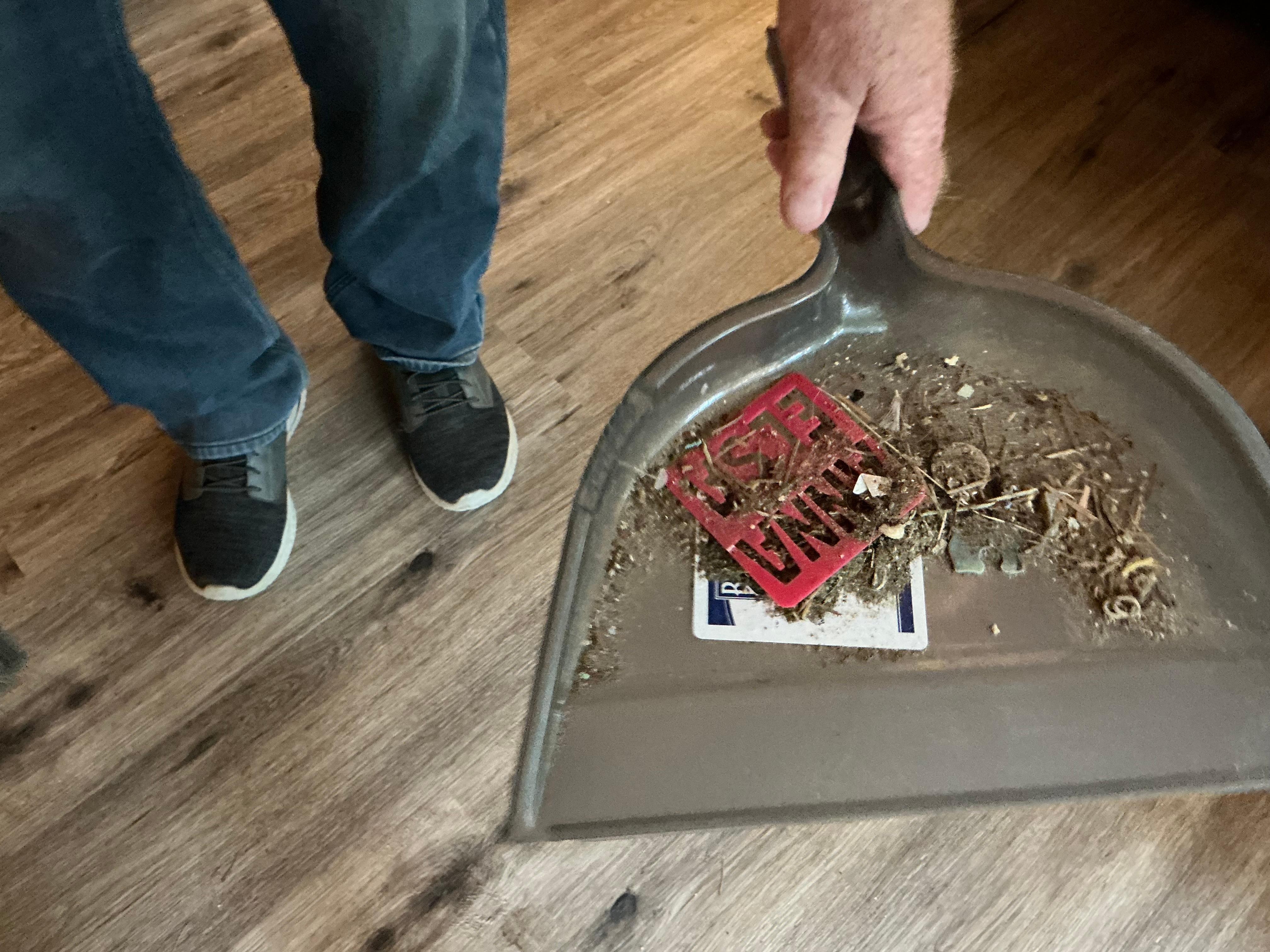 Dirt from under throw rug