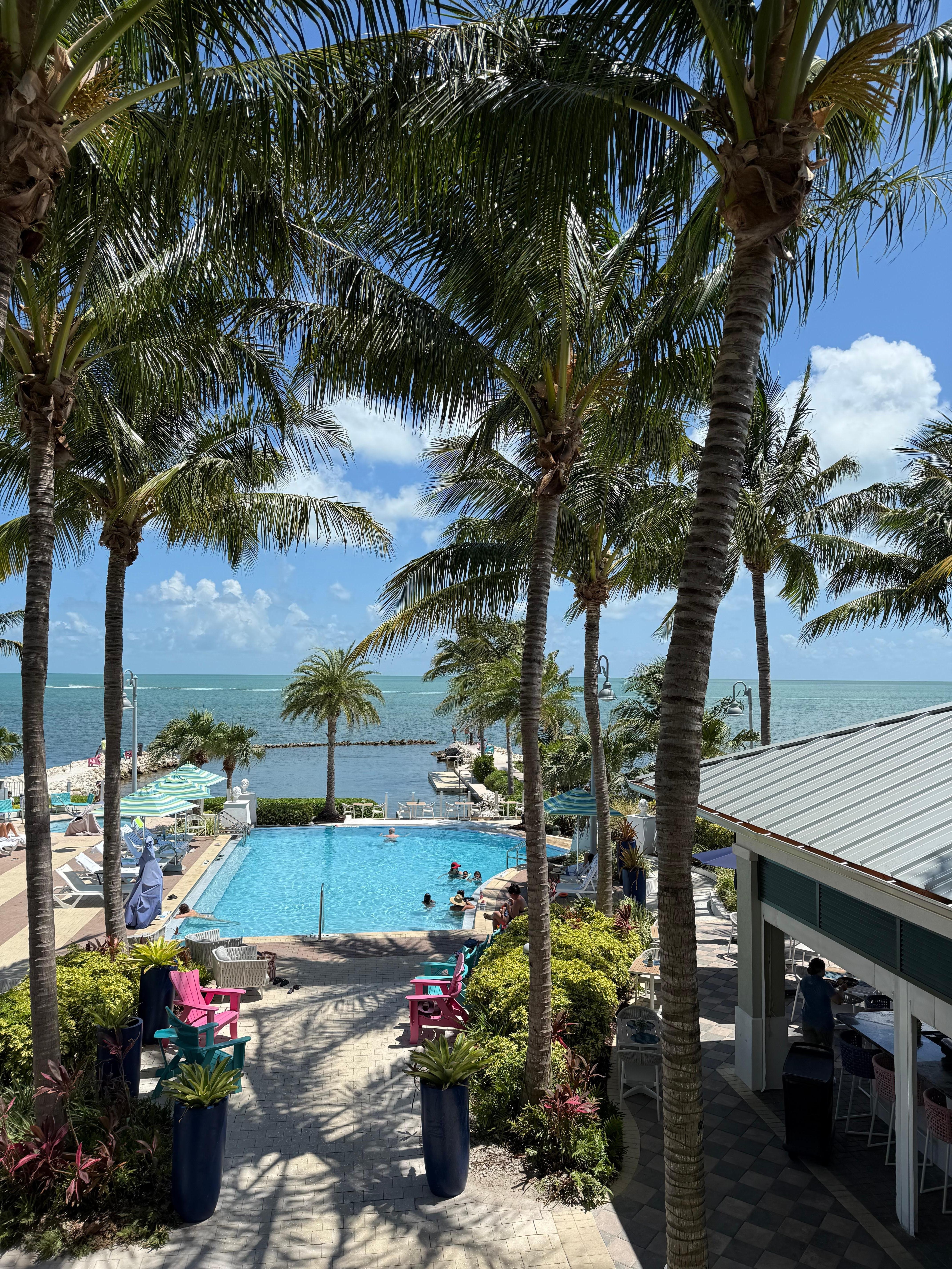 the view of the infinity pool from the second floor of the hotel! 