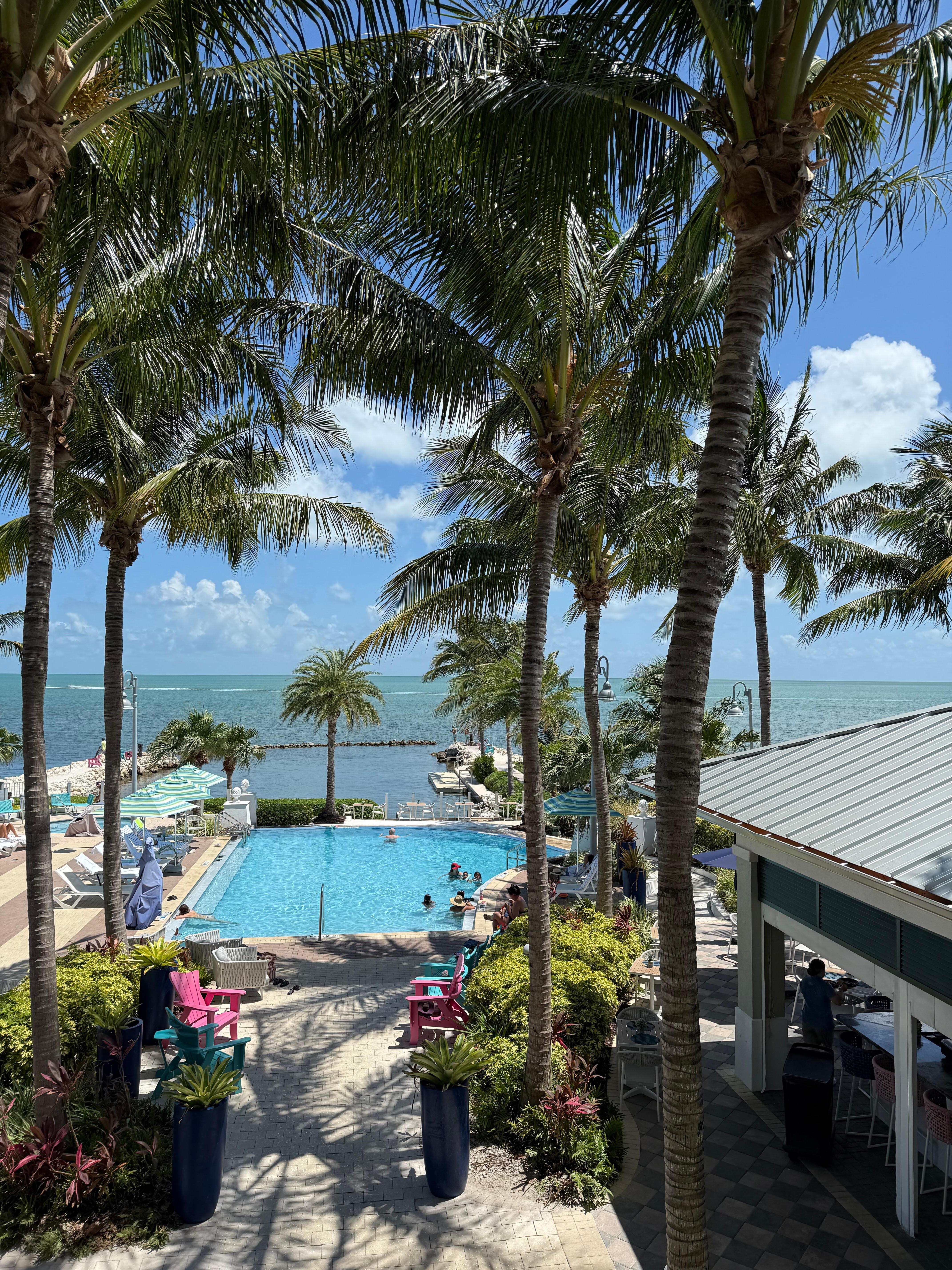 the view of the infinity pool from the second floor of the hotel! 