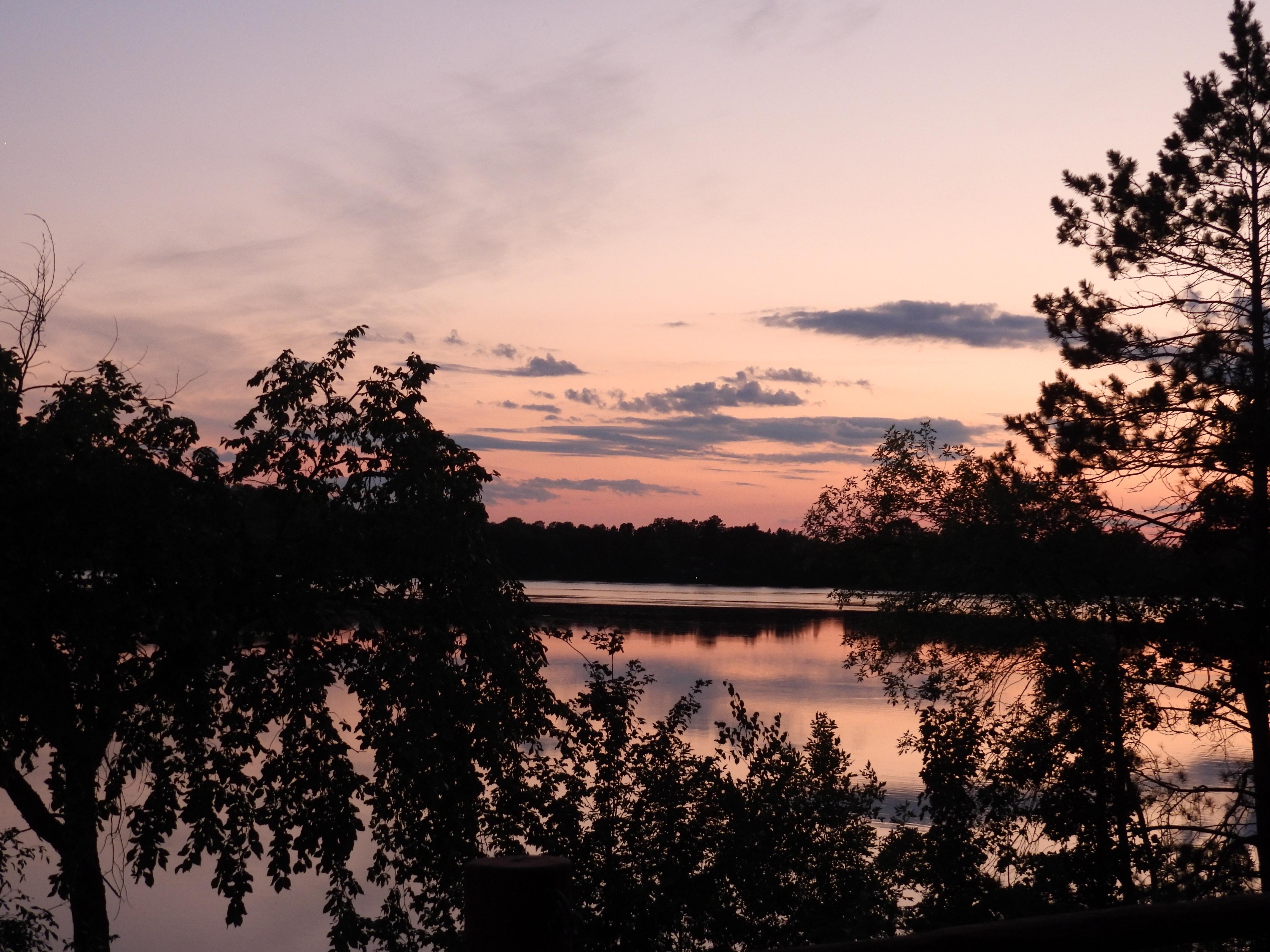 Evening view from lakeside patio