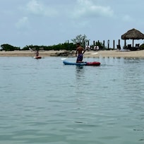 The kids enjoyed using the kayak around the salt water small beach area.
