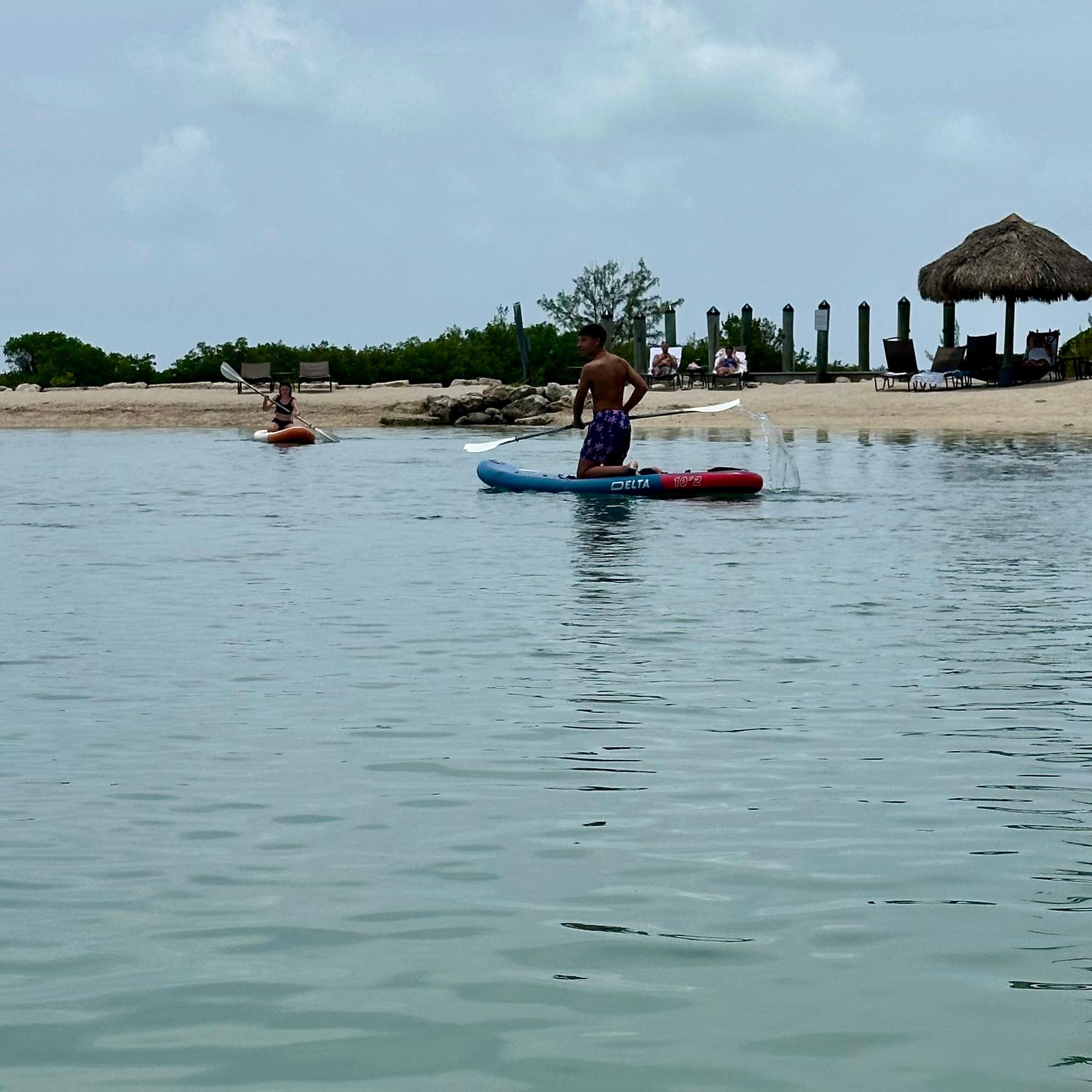 The kids enjoyed using the kayak around the salt water small beach area. 
