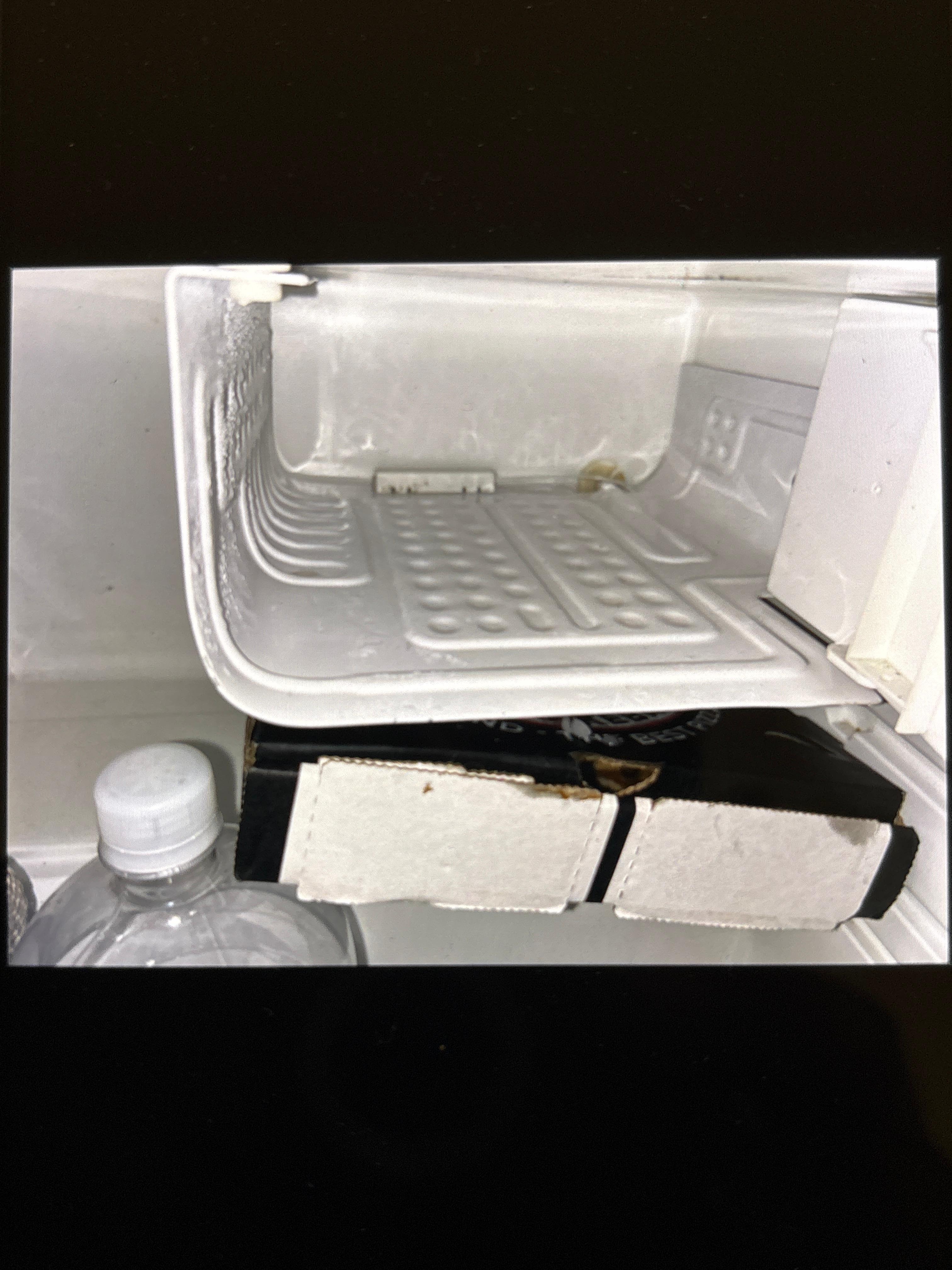 Fridge defrosting water on my pizzA