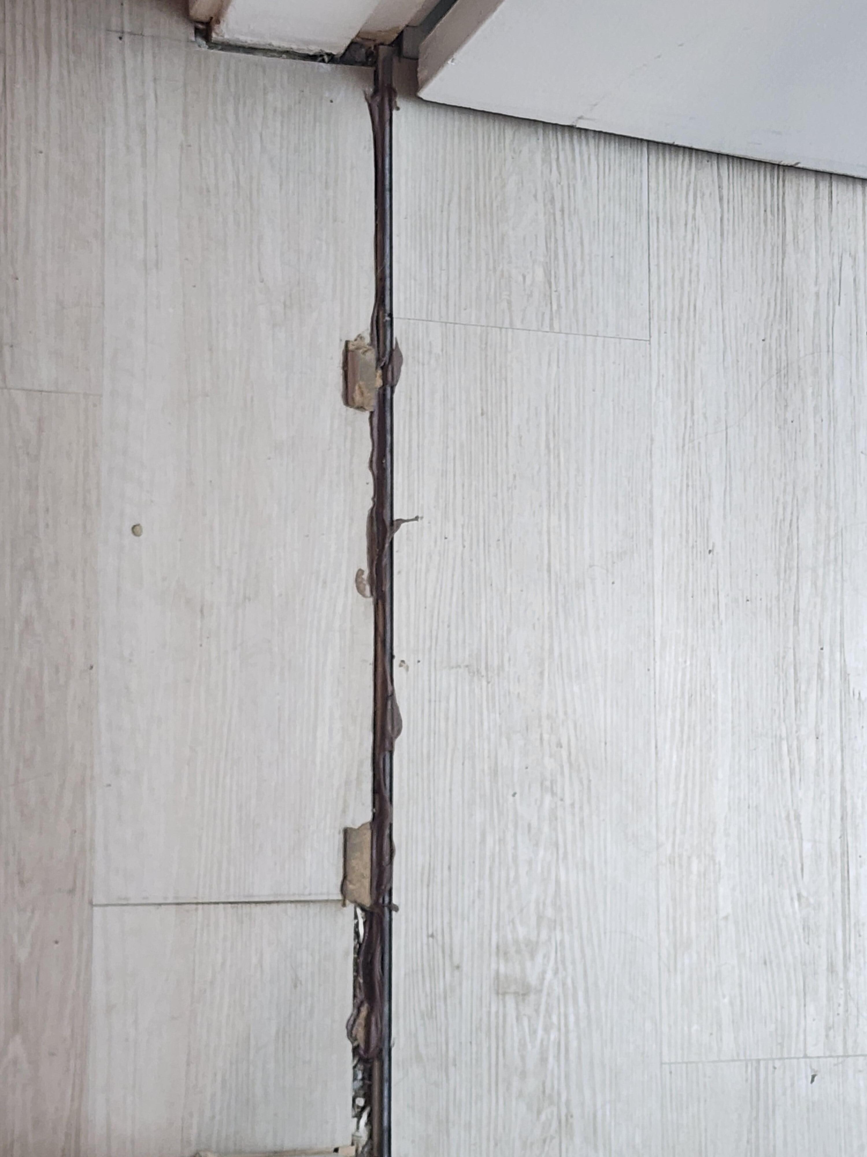 The crack between floors