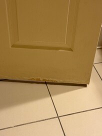 Water damaged bathroom door