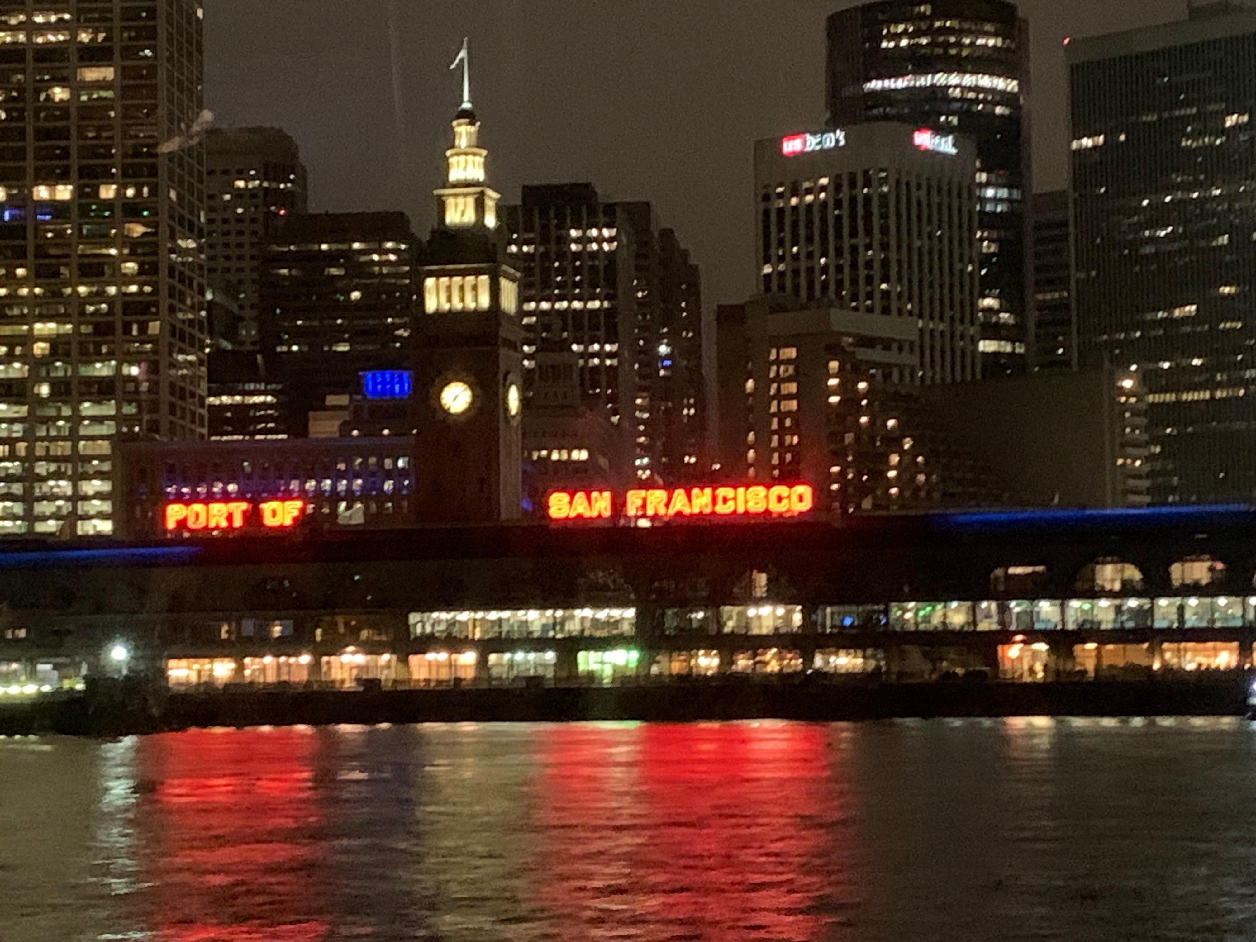 San Francisco Port  during evening cruise