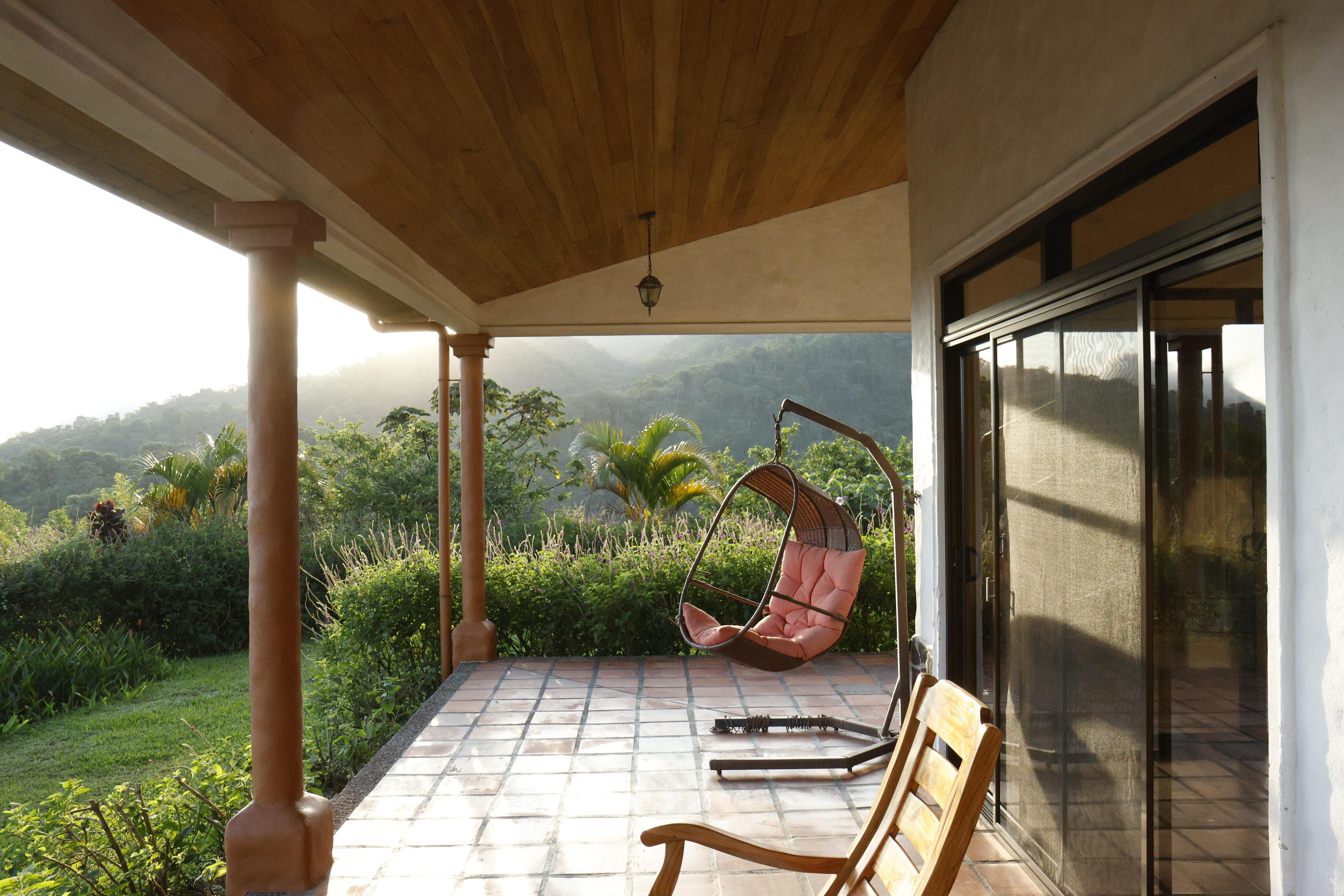 Deck overlooking the lake and Infiniti pool