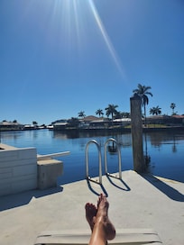 Enjoying a bit of sunshine our last day on property