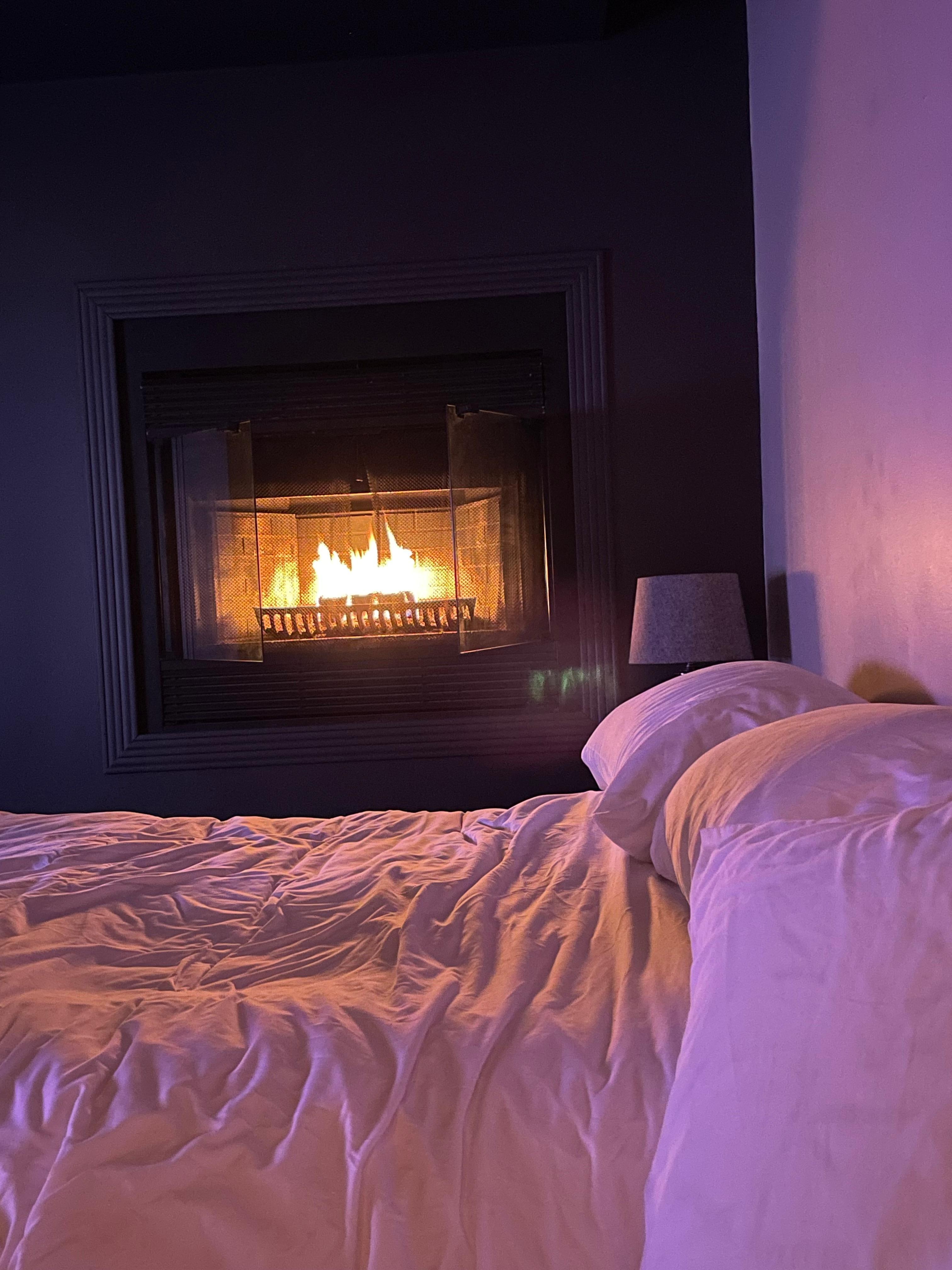 We enjoyed having a fire in our room. 