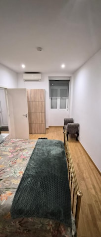 Bedroom with AC unit