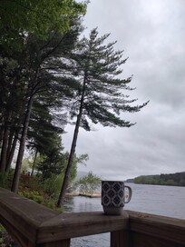 Morning coffee by the lake