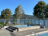 Early morning hot tub after envigorating laps.