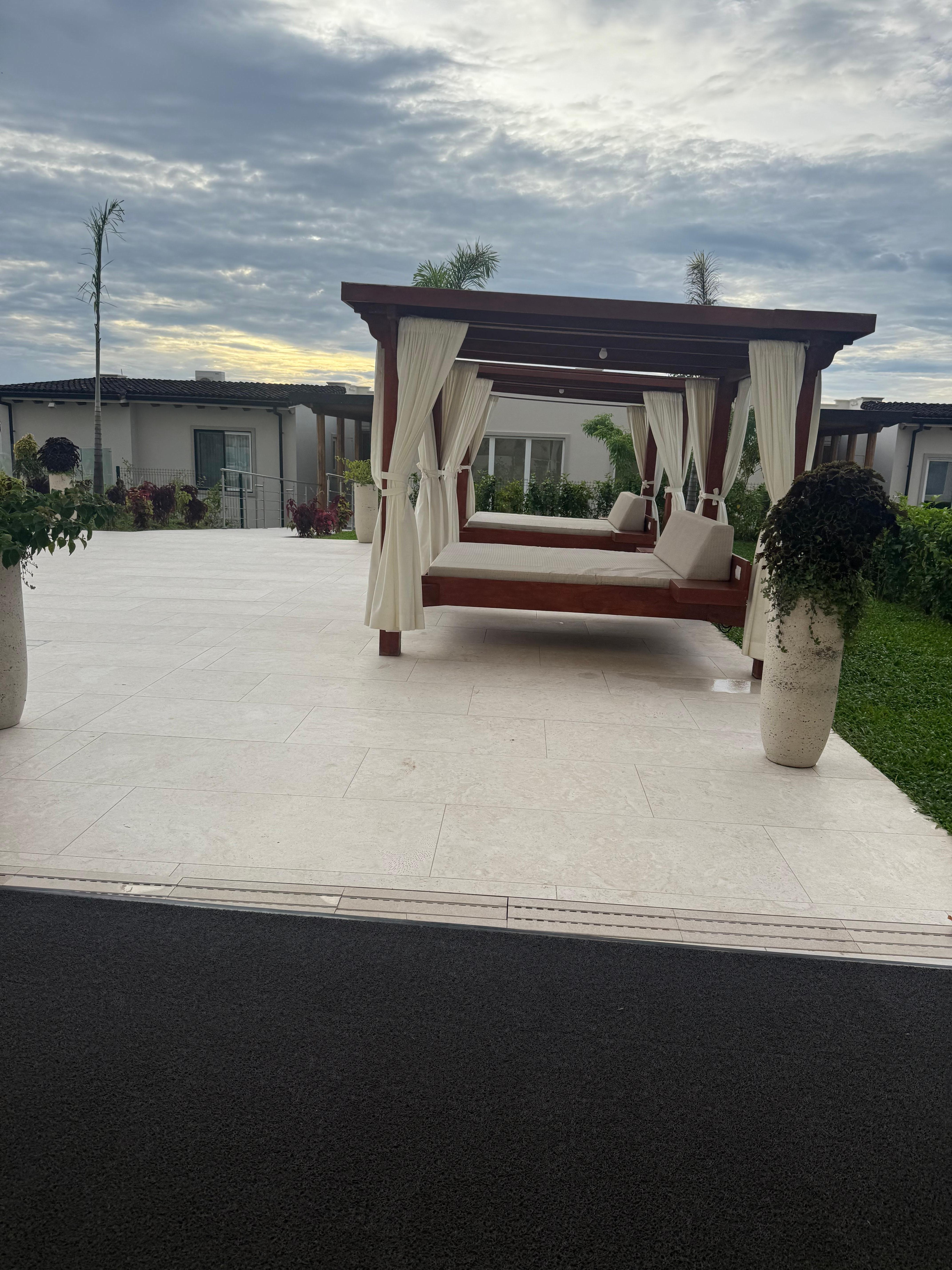 Cabanas at the pool. 