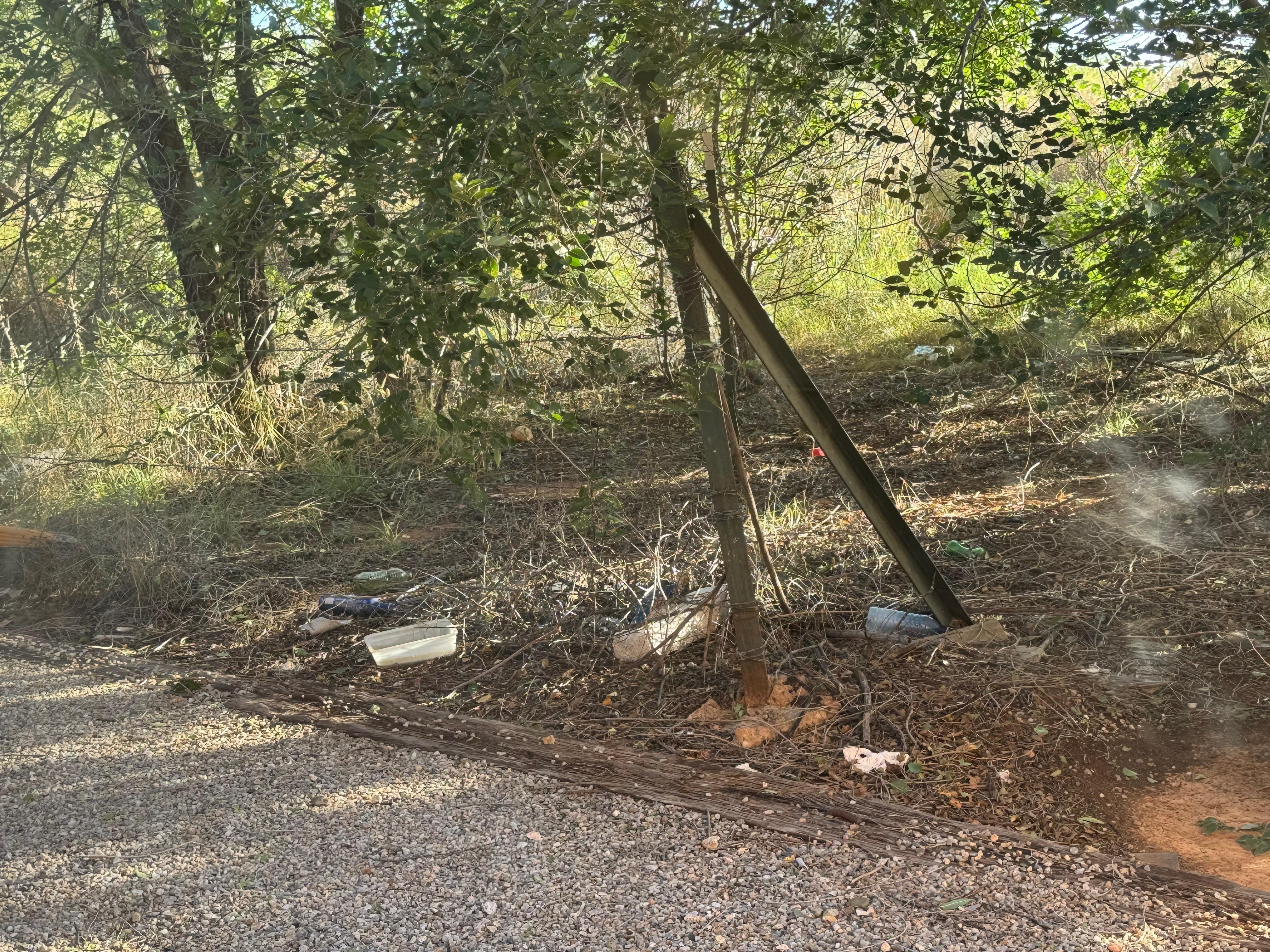 Outside view of old trash from my room window 