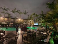 Movie night at the Tropical pool.