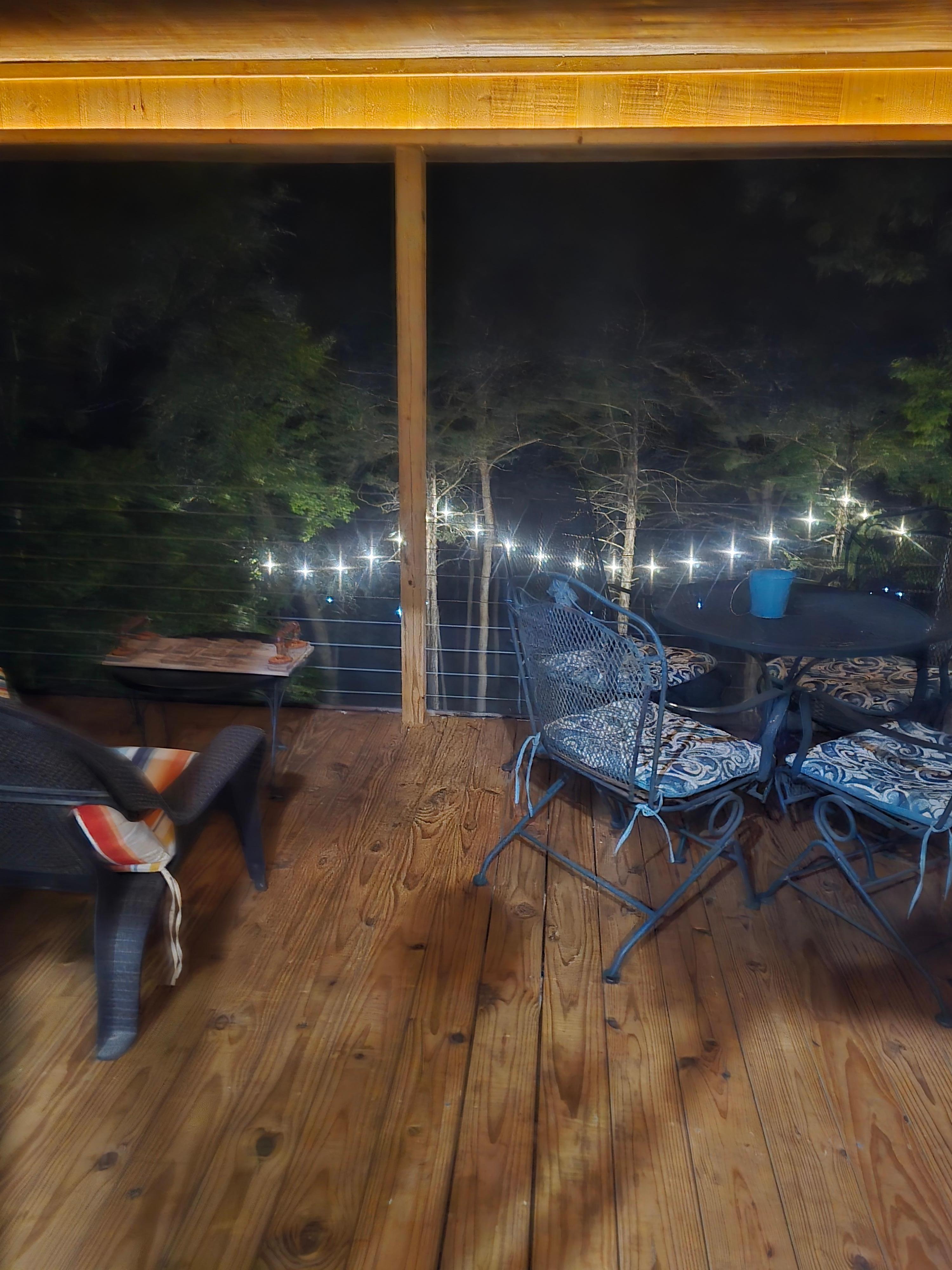 The upstairs patio
