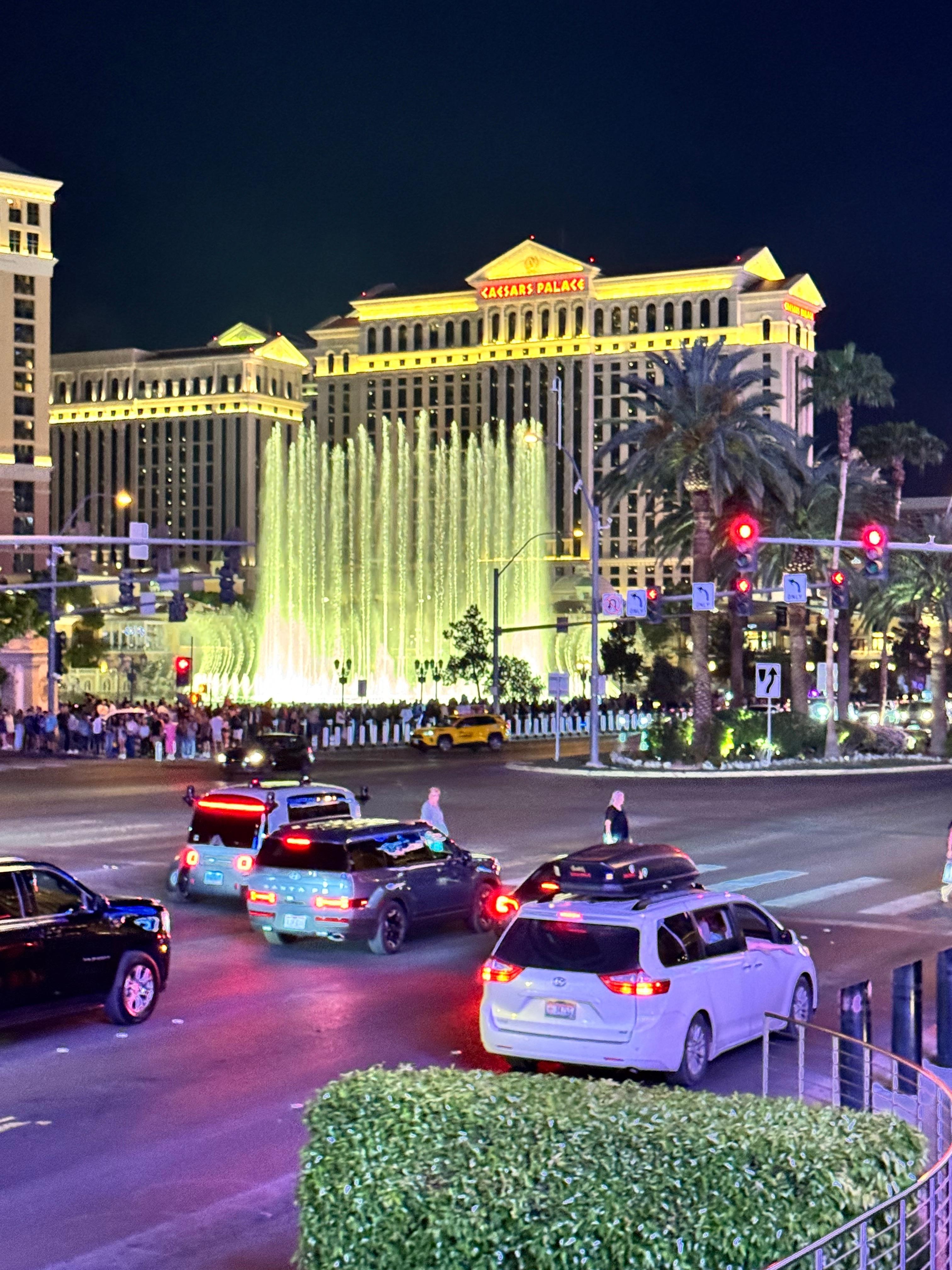 The water show from the windows of Planet Hollywood 