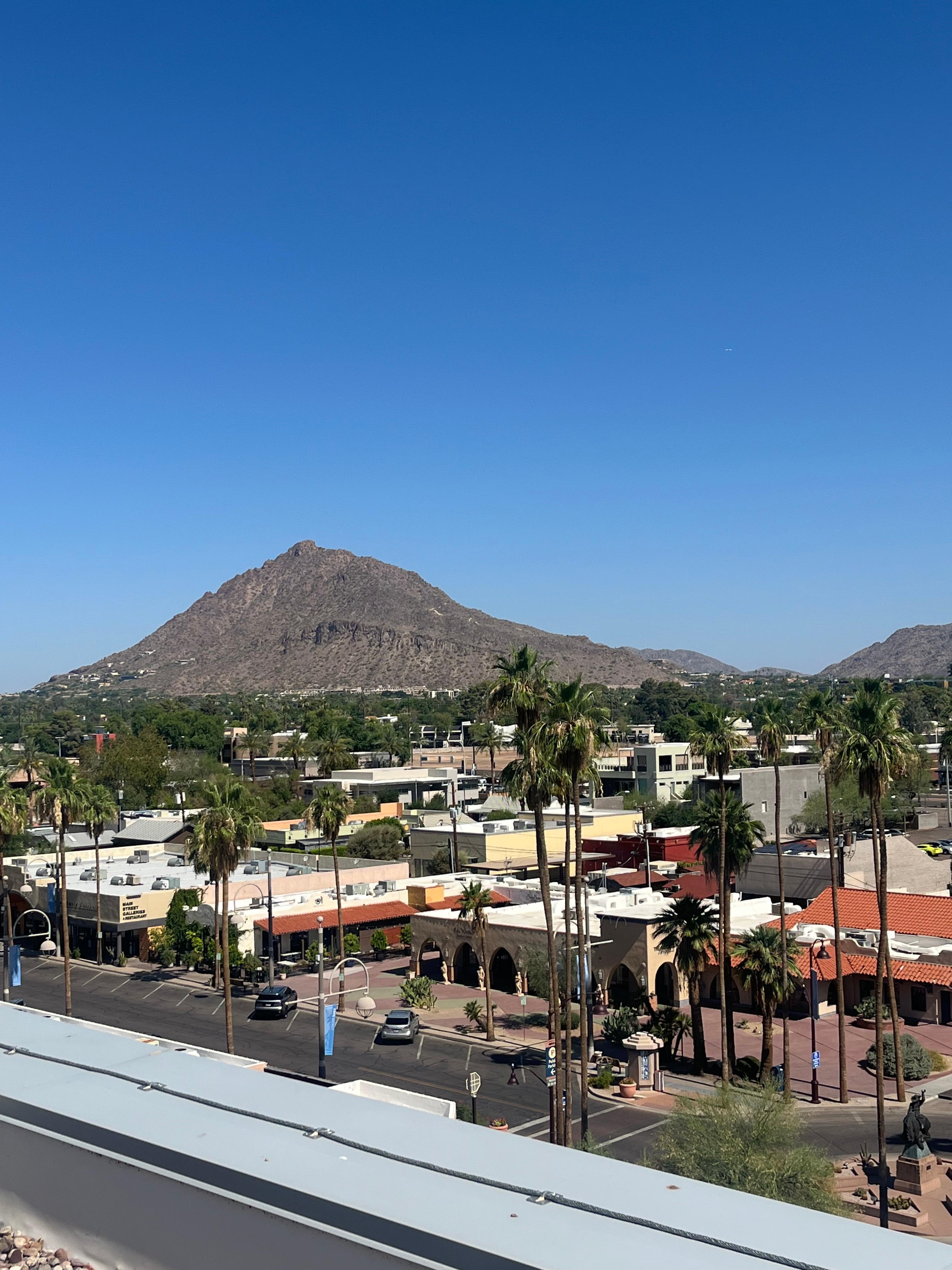The view from rooftop area