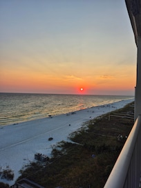 Sunsets from our 7th floor balcony!