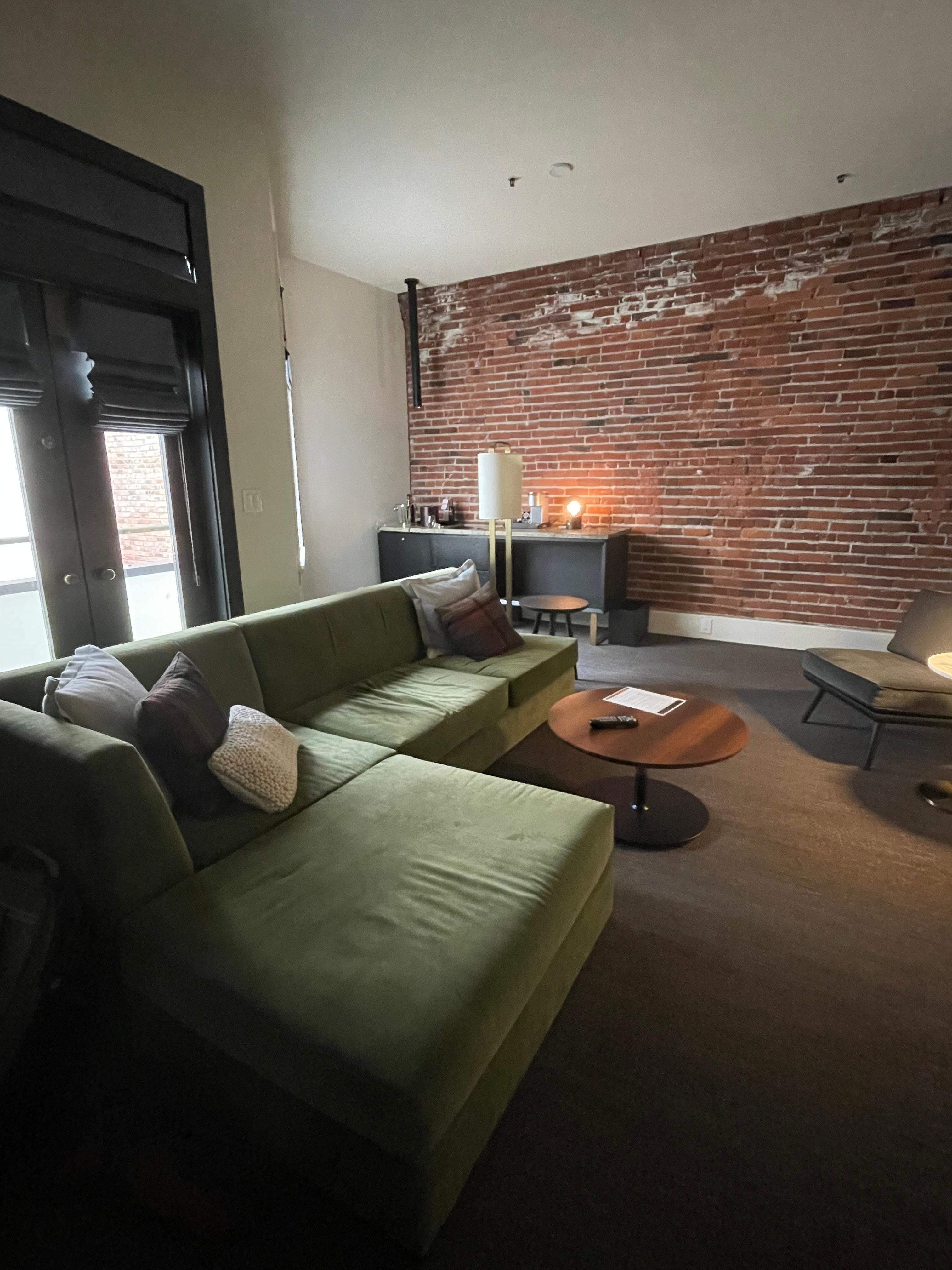 Huge living space separate from bed ( in adjoining space)