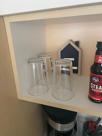 Three glasses were provided.