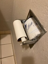Left a piece of toilet paper a one whole roll for check in