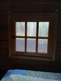 No blinds on windows