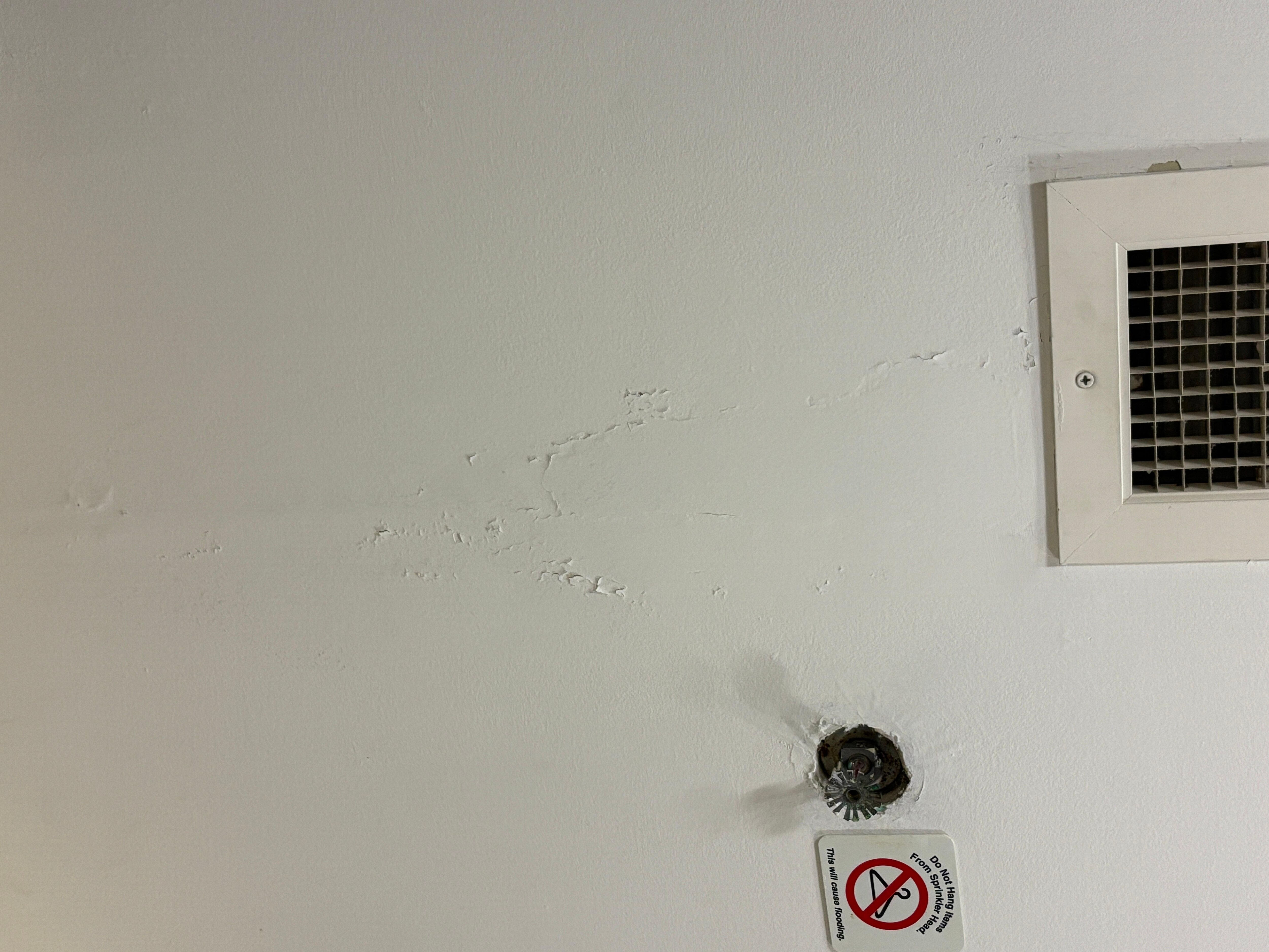 Ceiling damage in bathroom