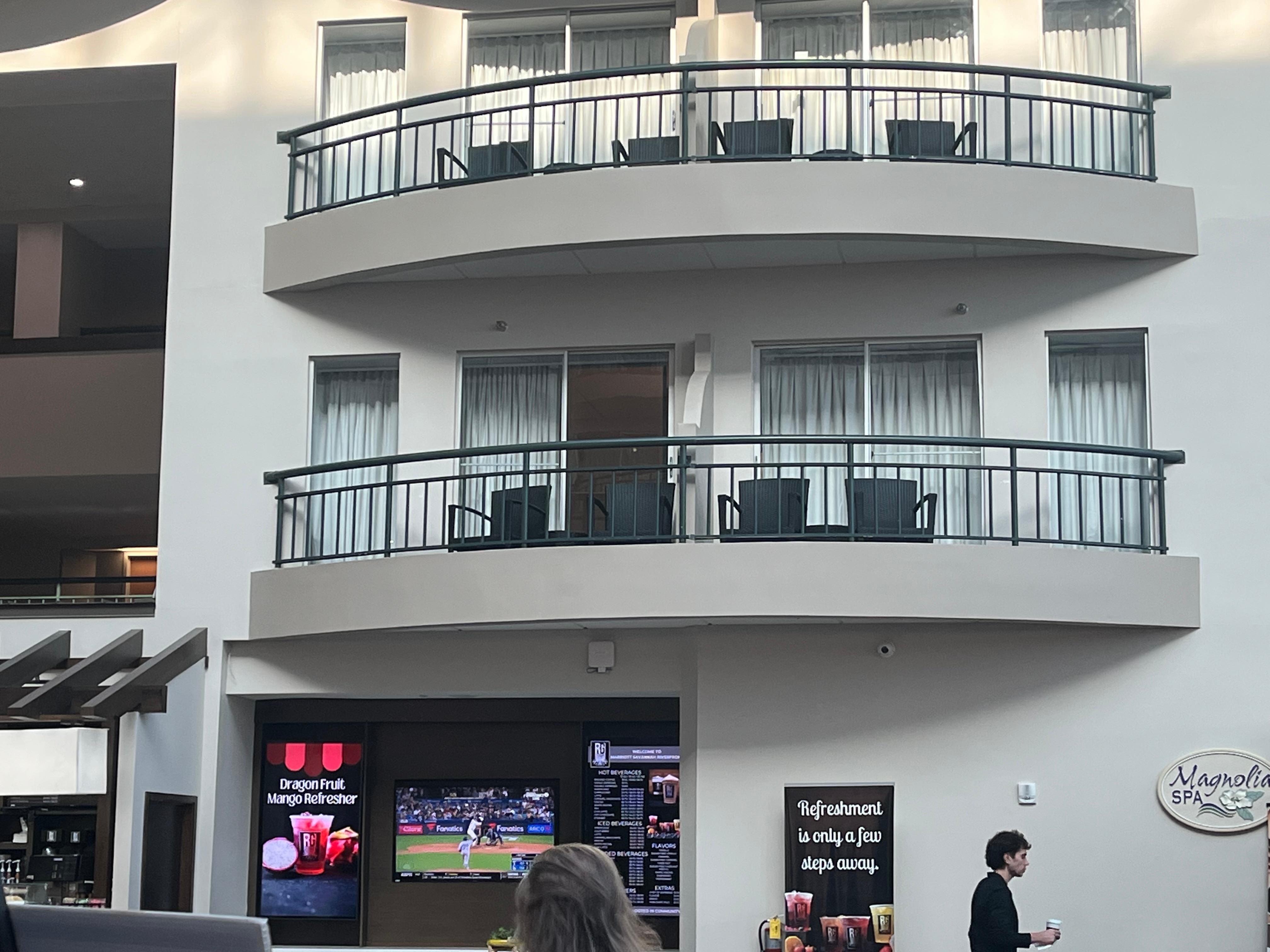 Our balcony room above the bar