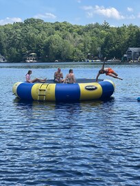 Fun times were had on the trampoline as well as the canoe, kayaks and paddle boards.