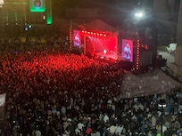 Photo from our room of very loud concert going until after midnight.