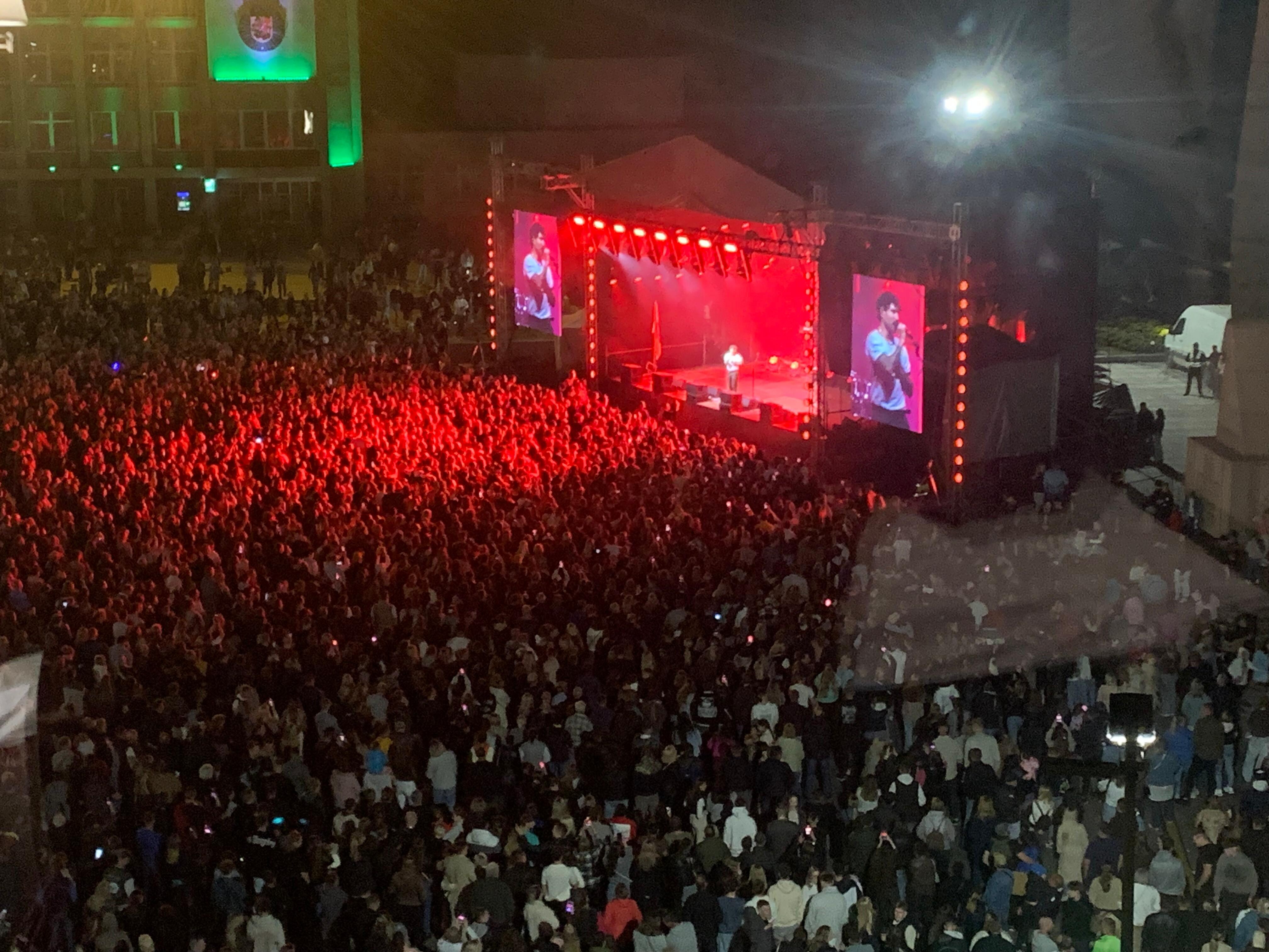 Photo from our room of very loud concert going until after midnight. 