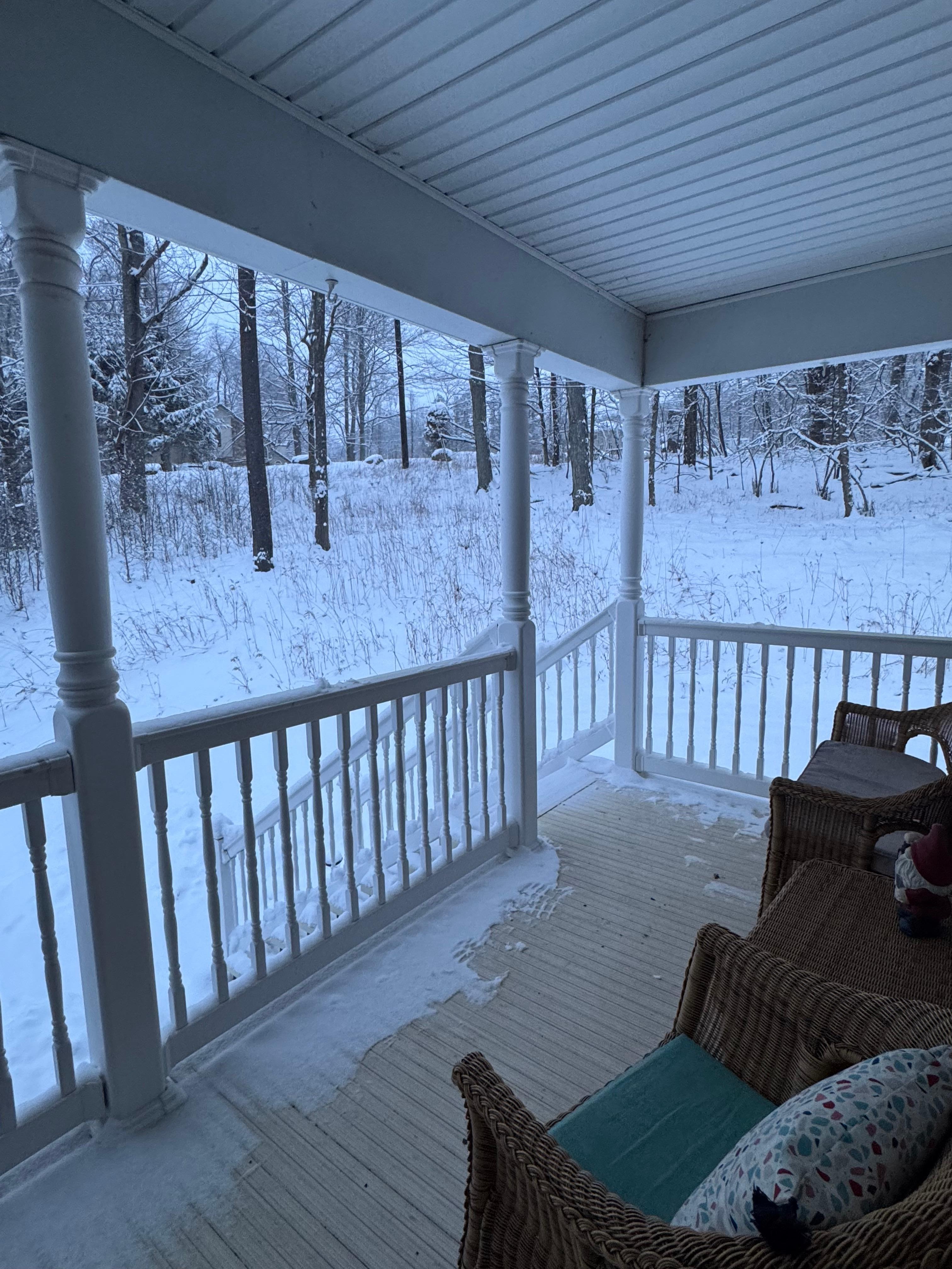 Beautiful snow view from front porch 