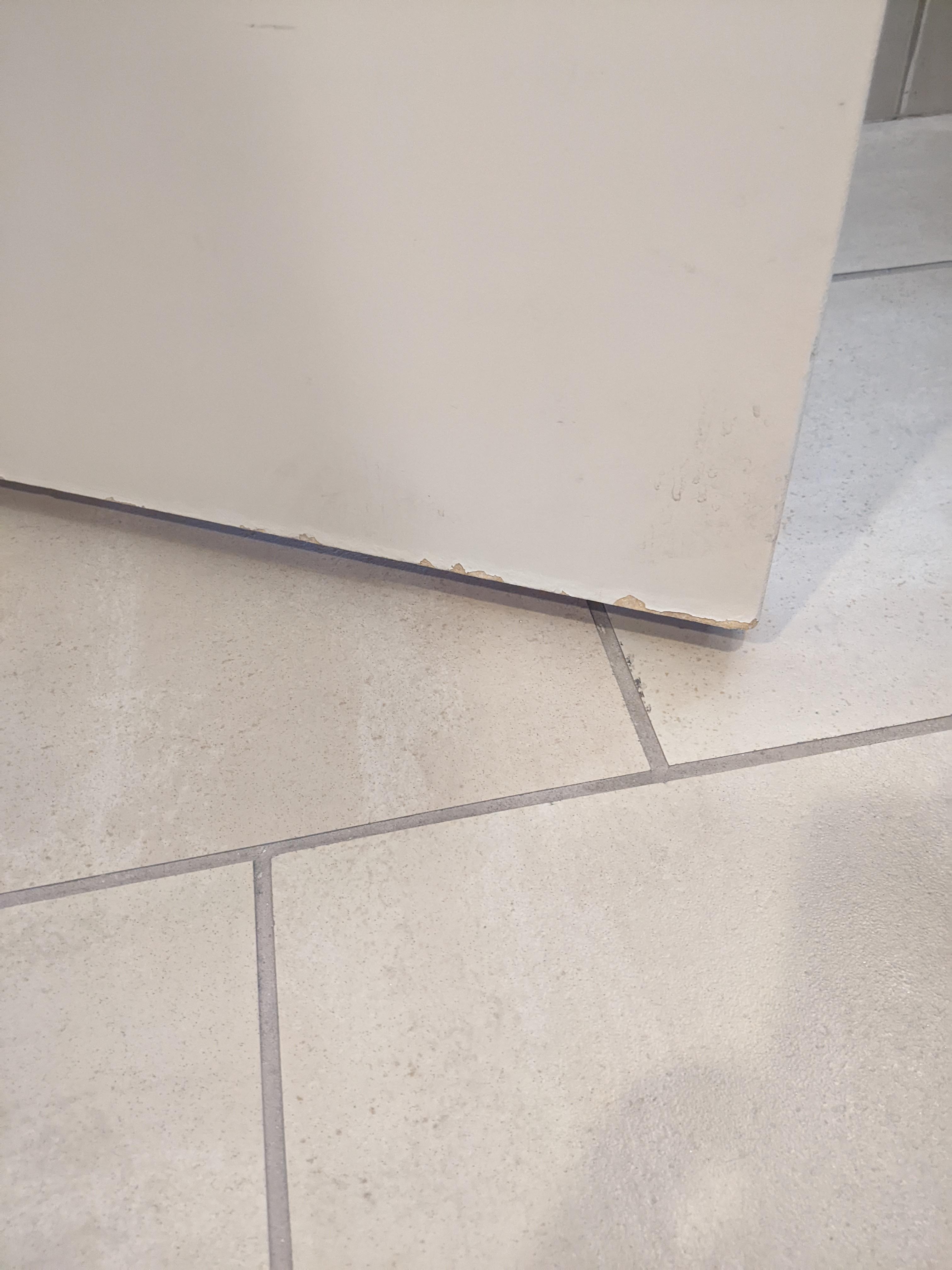 Water damaged doors and peeling.