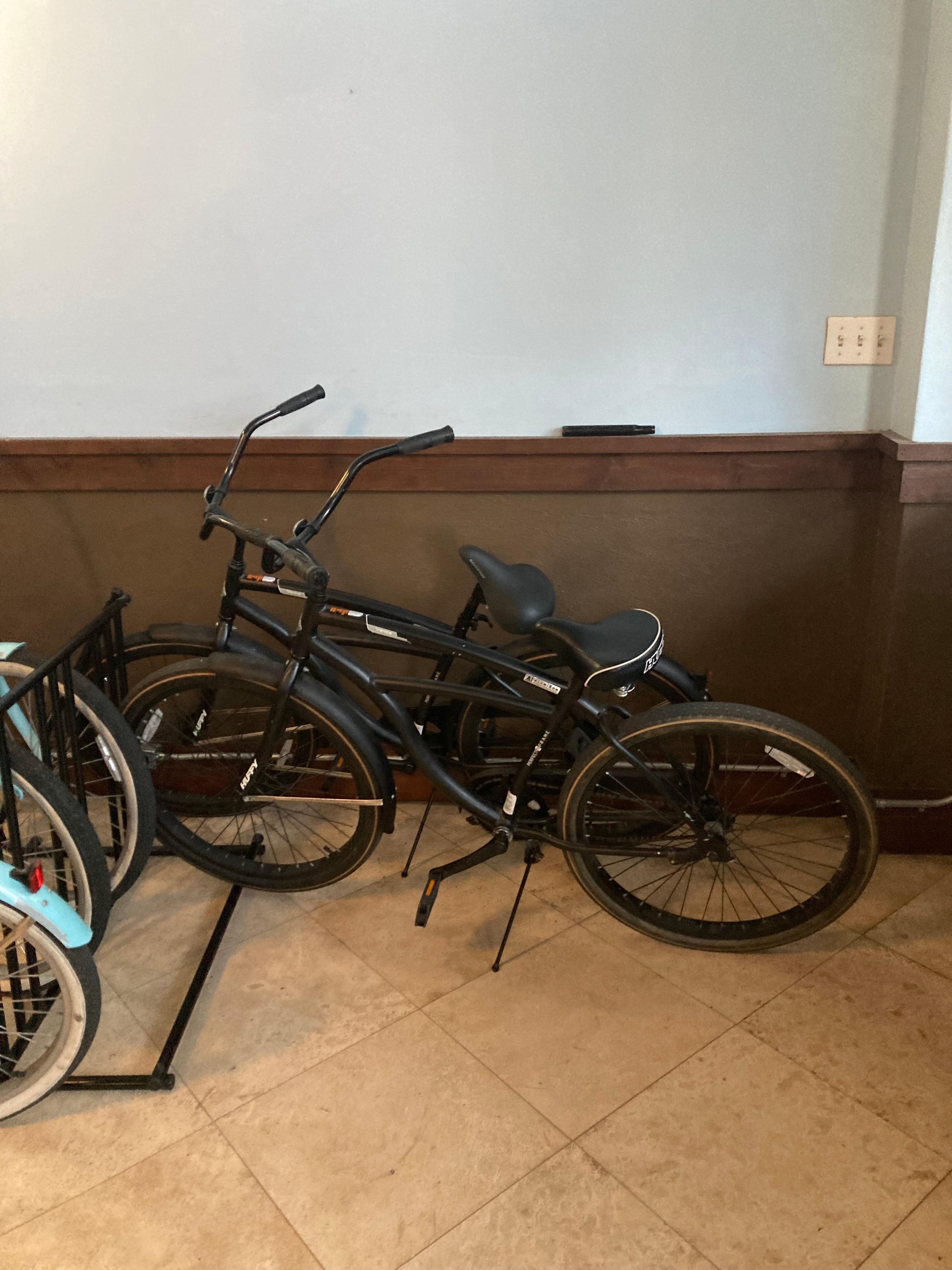 Bicycles some operable some had no seats and there were no locks