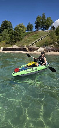 We brought our own blow up kayak.