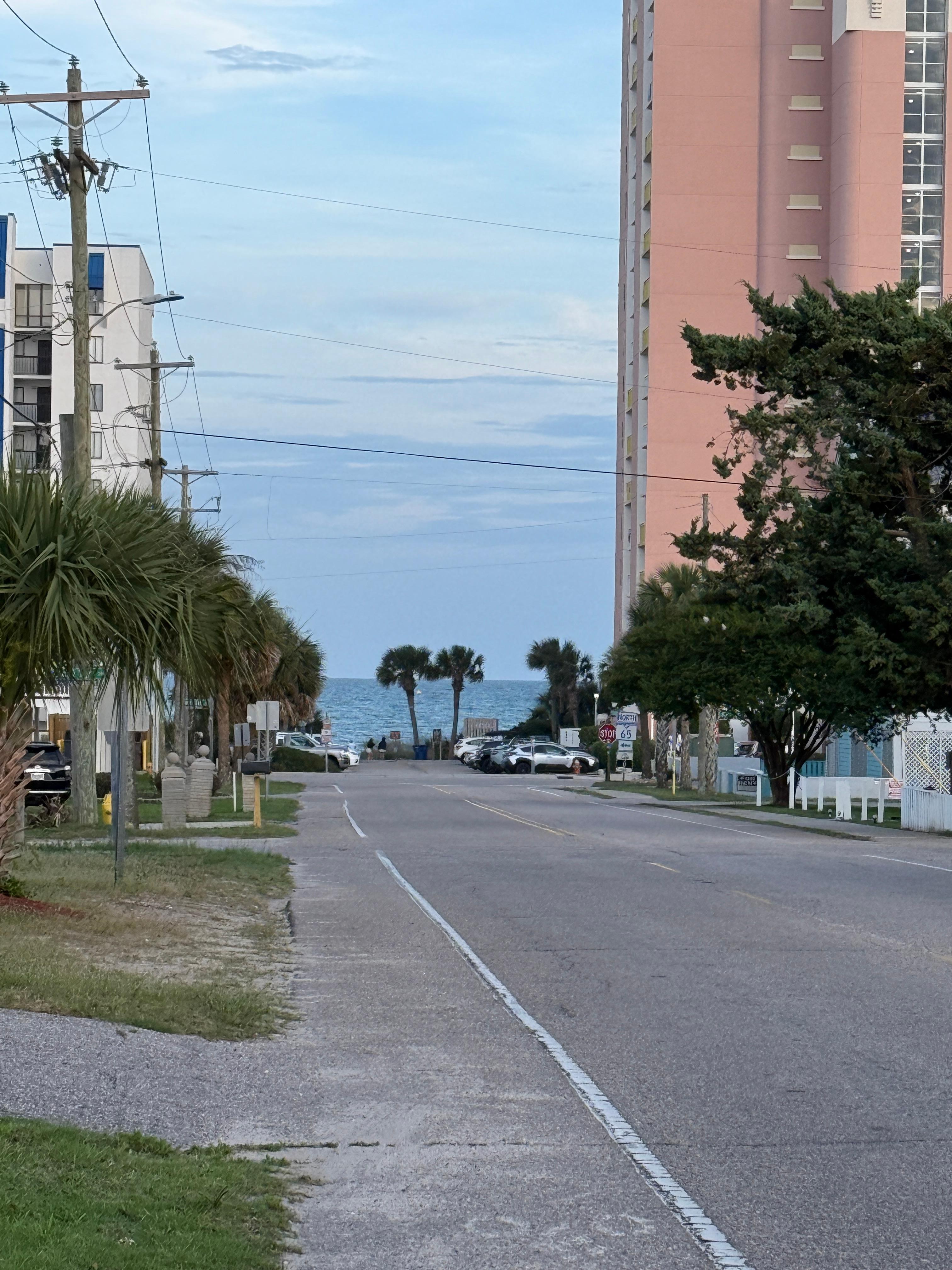 View from the driveway to the beach