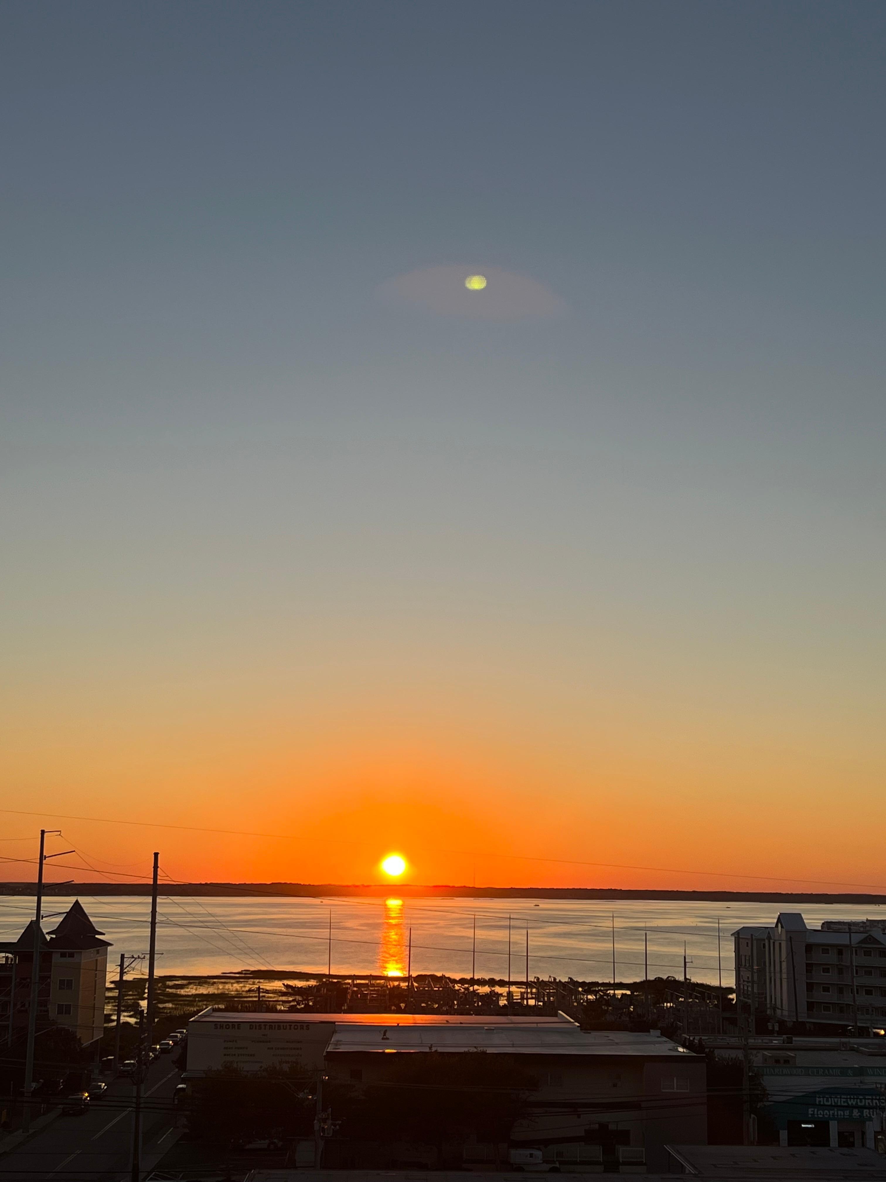 Sunset off back balcony. 