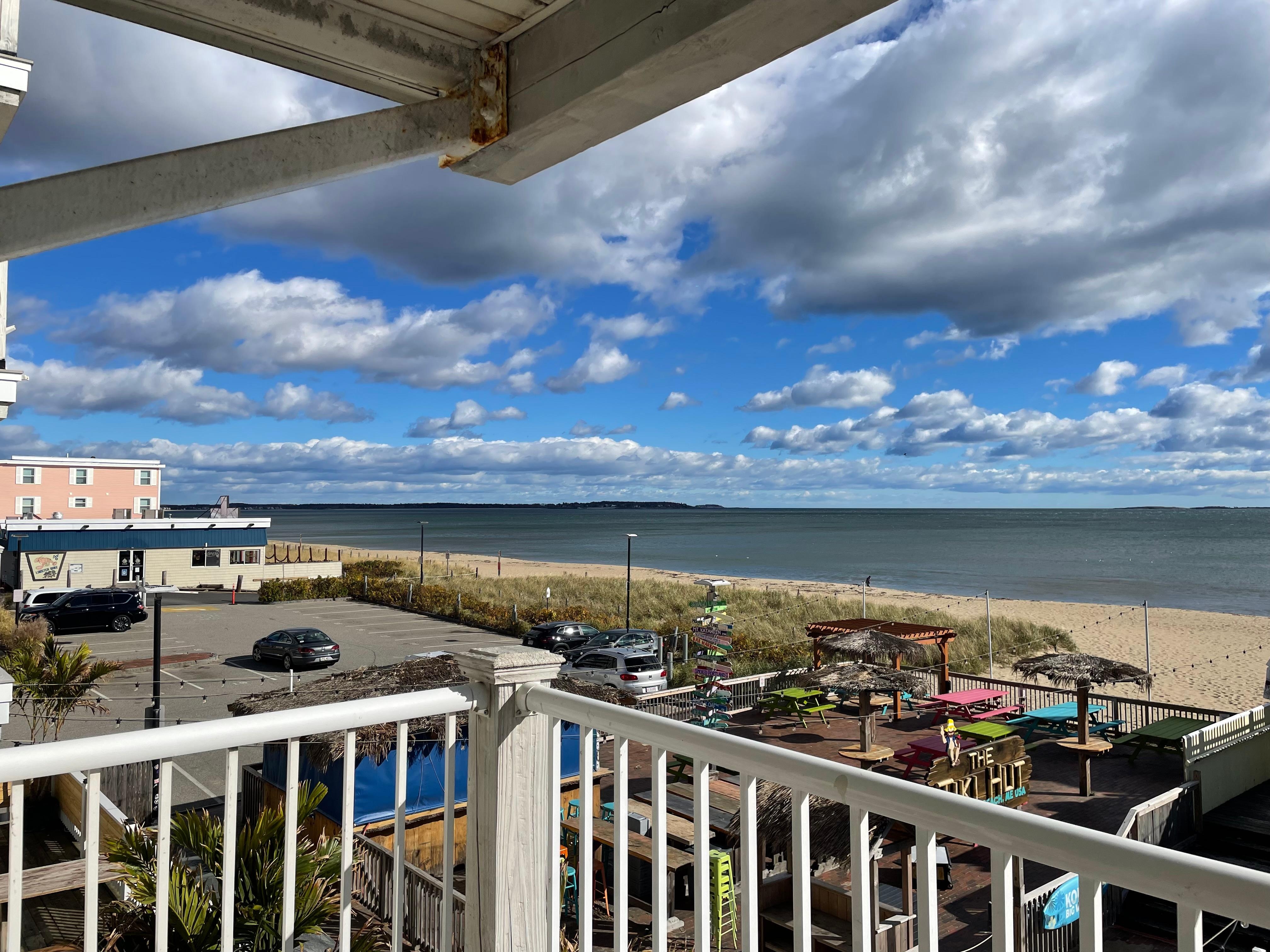 Taken a few days later, sunny and beautiful. There is a long stretch of beach to walk/run if you want. 