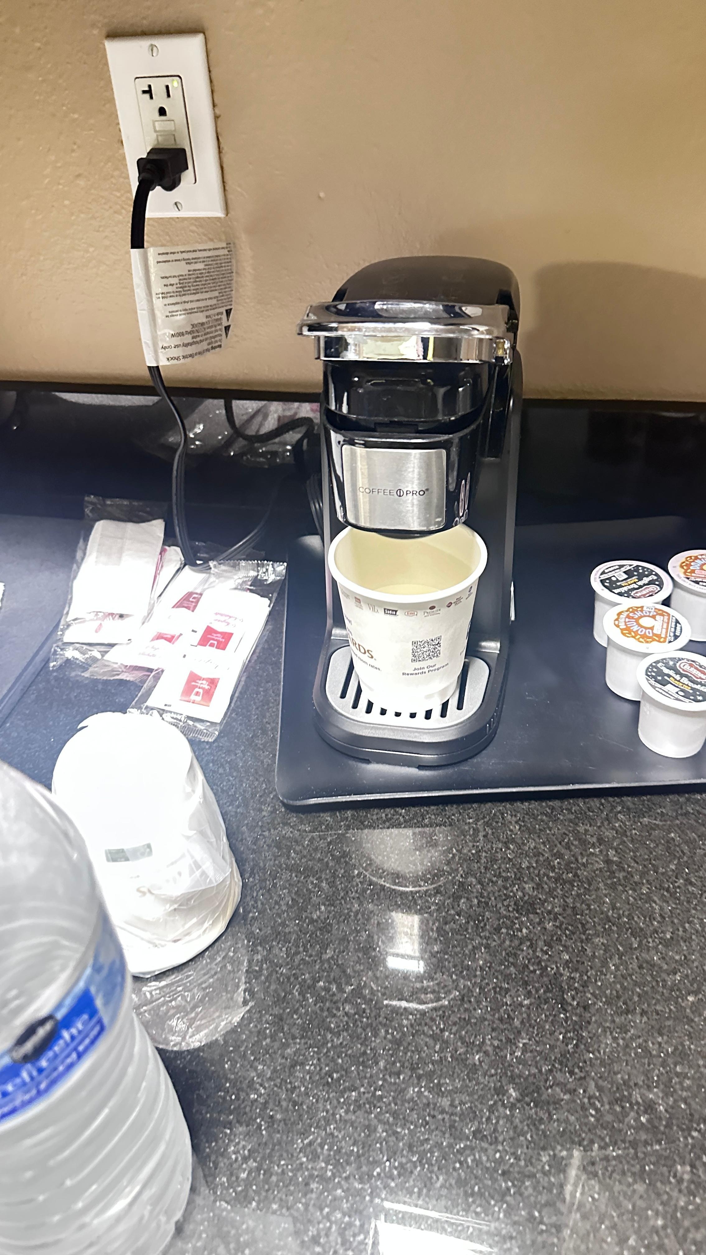 Coffee machine was broken as well.
