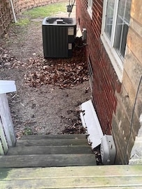 Leaves and debris all around the house