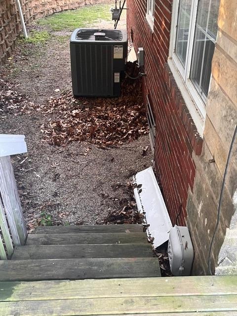 Leaves and debris all around the house