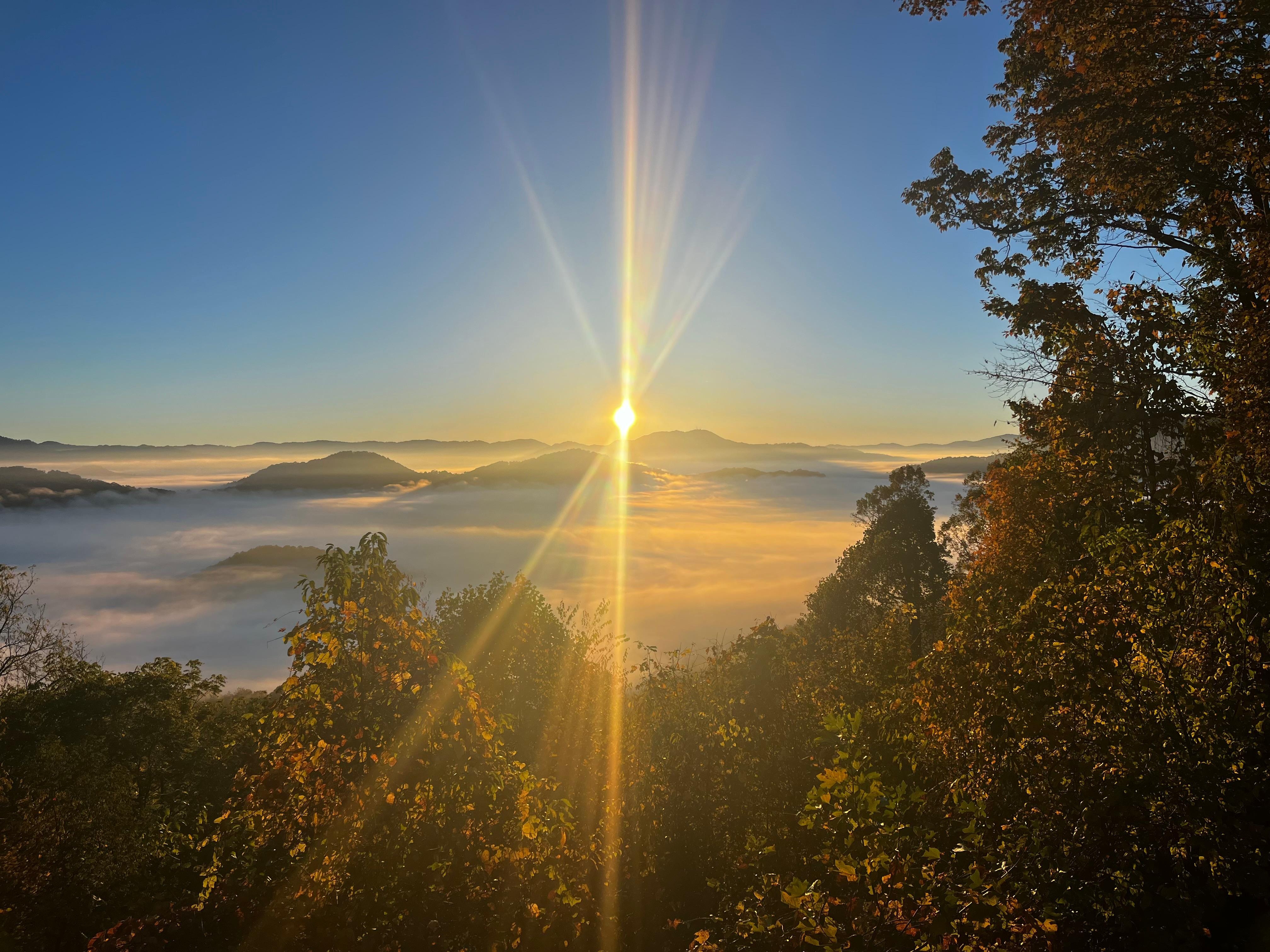 Sunrise from the porch. 