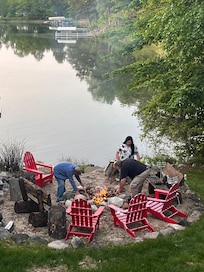 Ending the day by a warm fire.