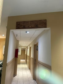 Restrooms on the bottom floor