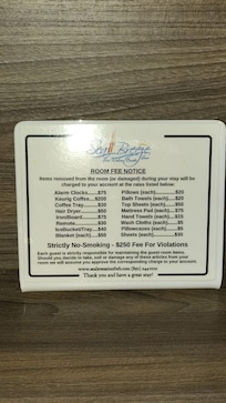 Unpublished possible fees which you may pay